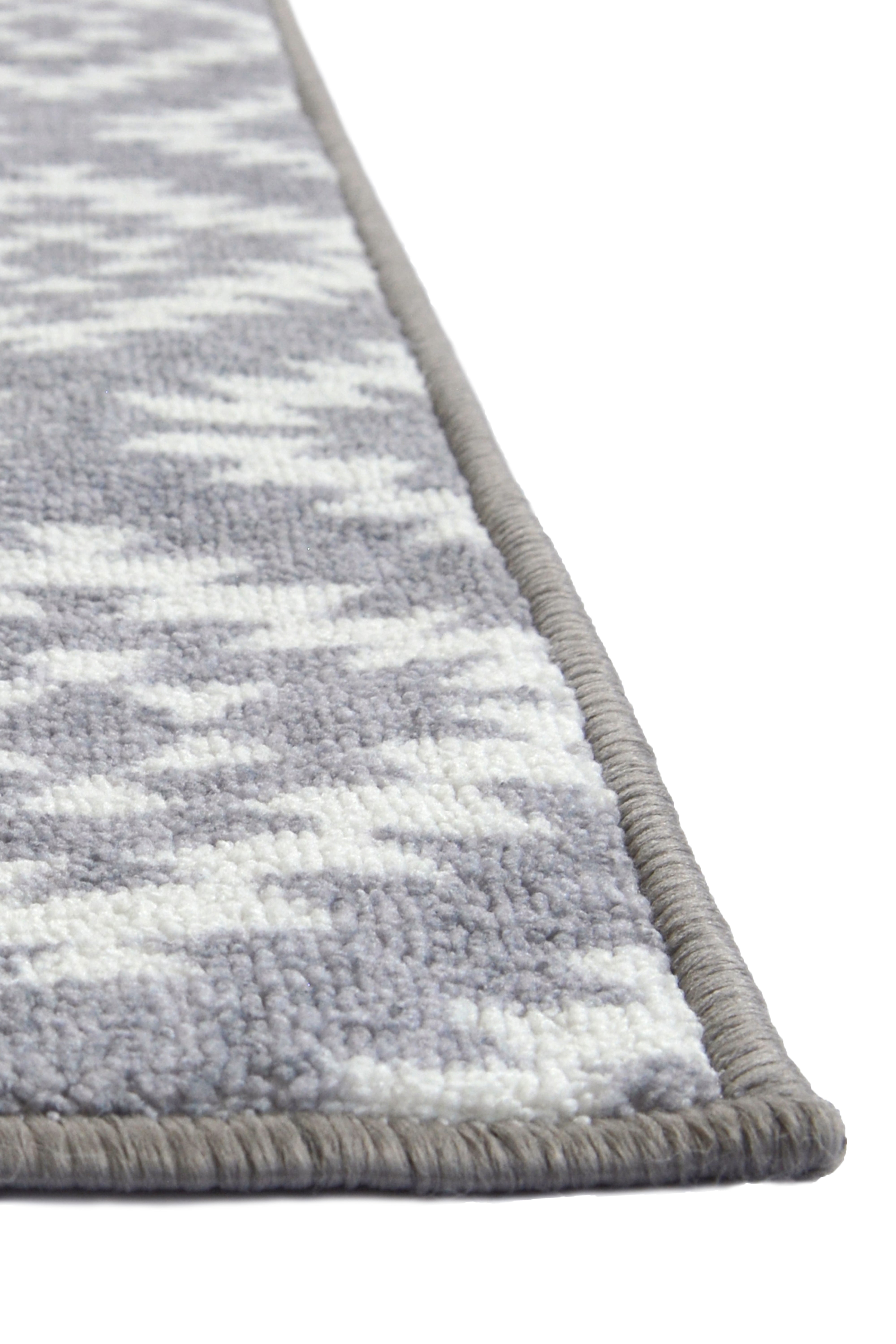 DECO Charm - Geometric Runner in Anthracite & Navy for Hallways
