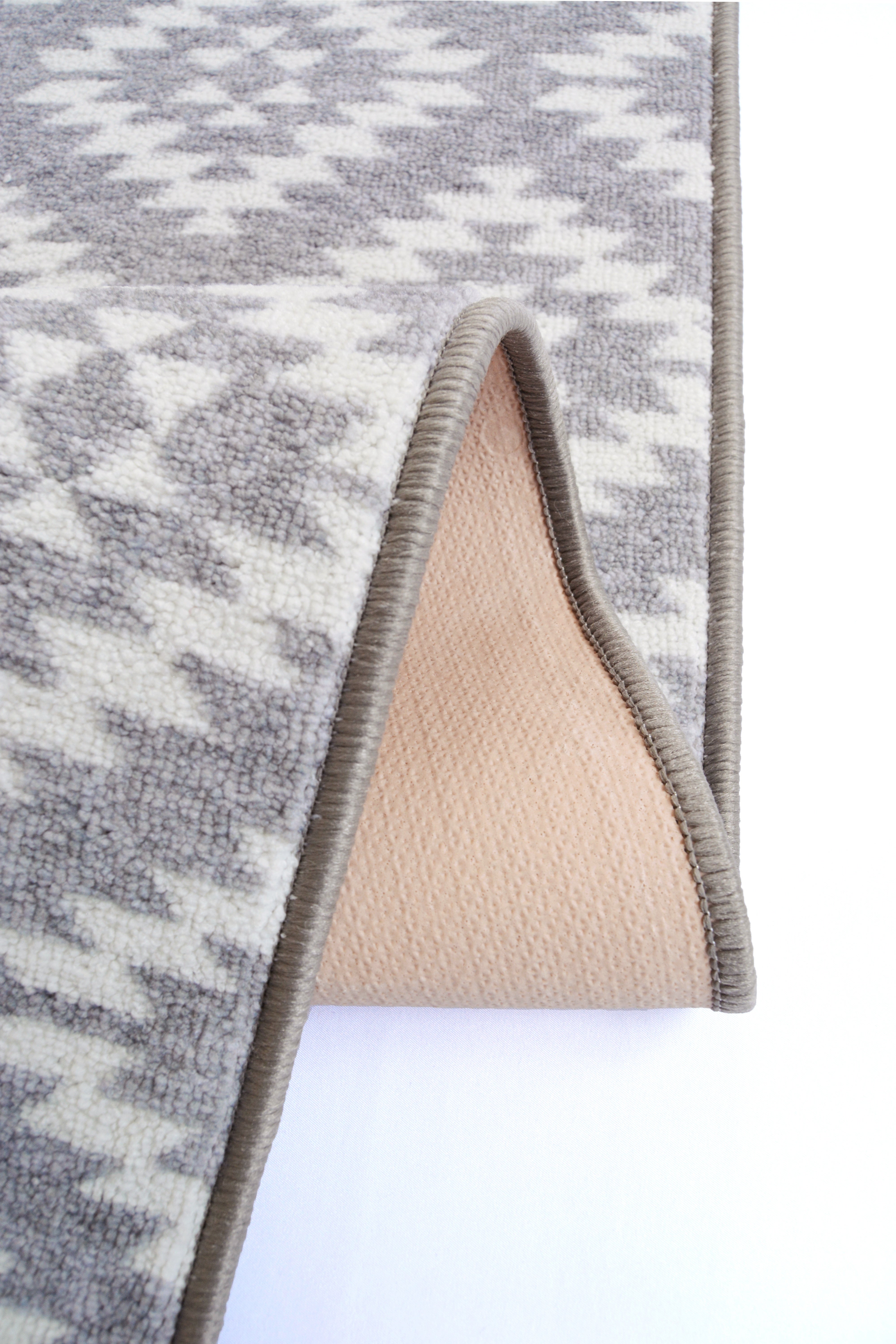 DECO Charm - Geometric Runner in Anthracite & Navy for Hallways