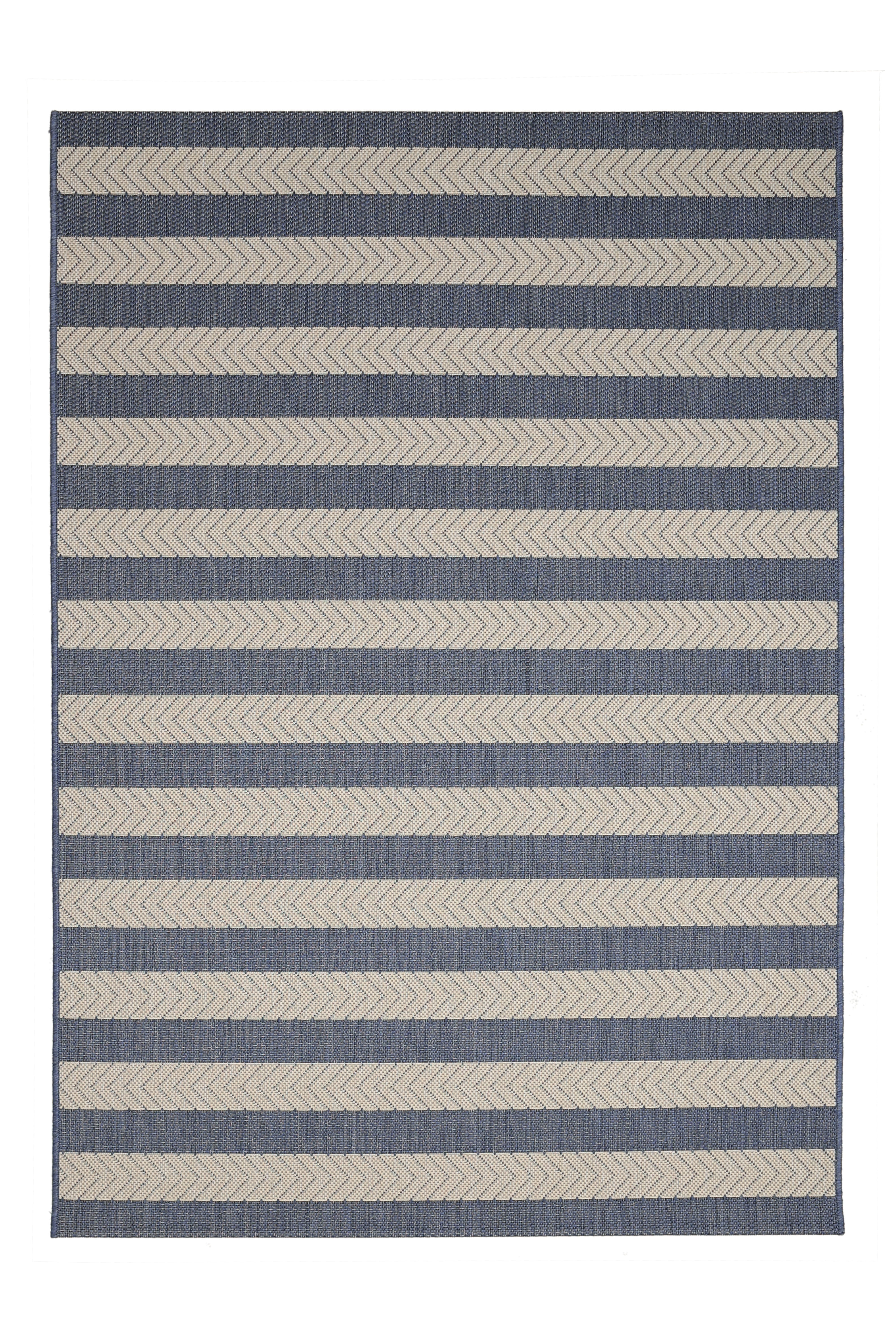 County Geneva - Geometric Rug in Black & Navy for Modern Homes