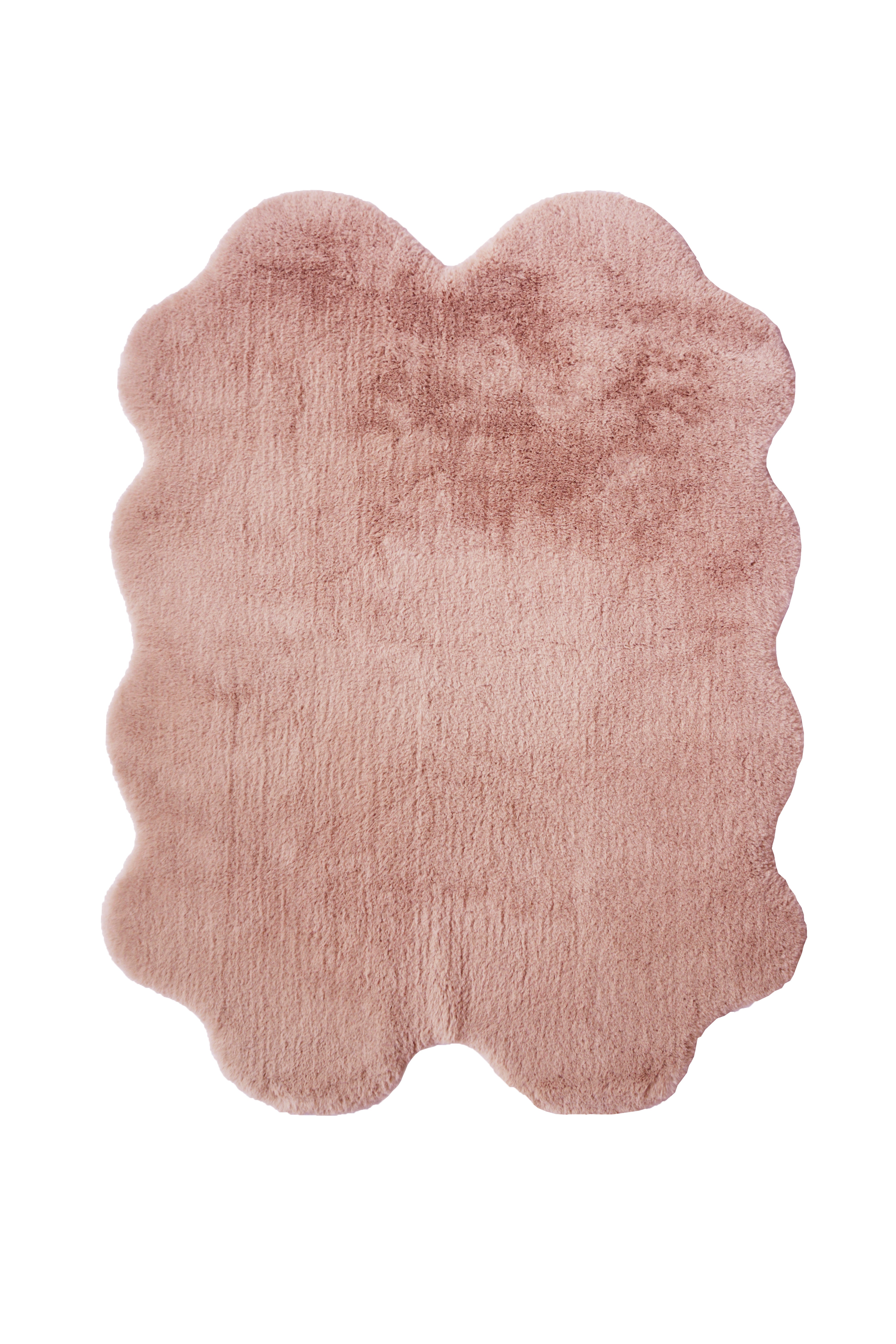 Luxury Faux Fur - Blush & Grey Rugs for Cozy Elegance