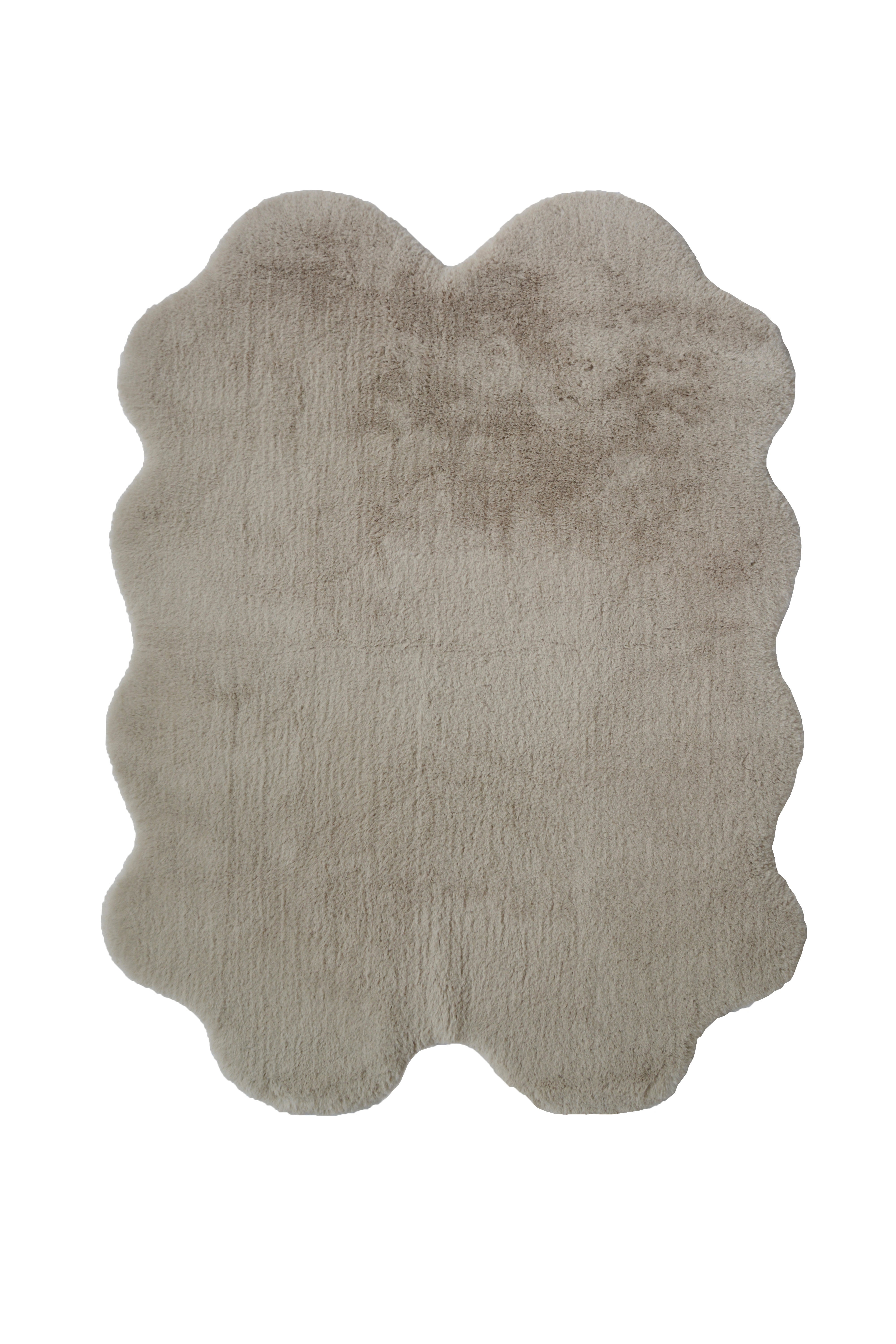 Luxury Faux Fur - Blush & Grey Rugs for Cozy Elegance