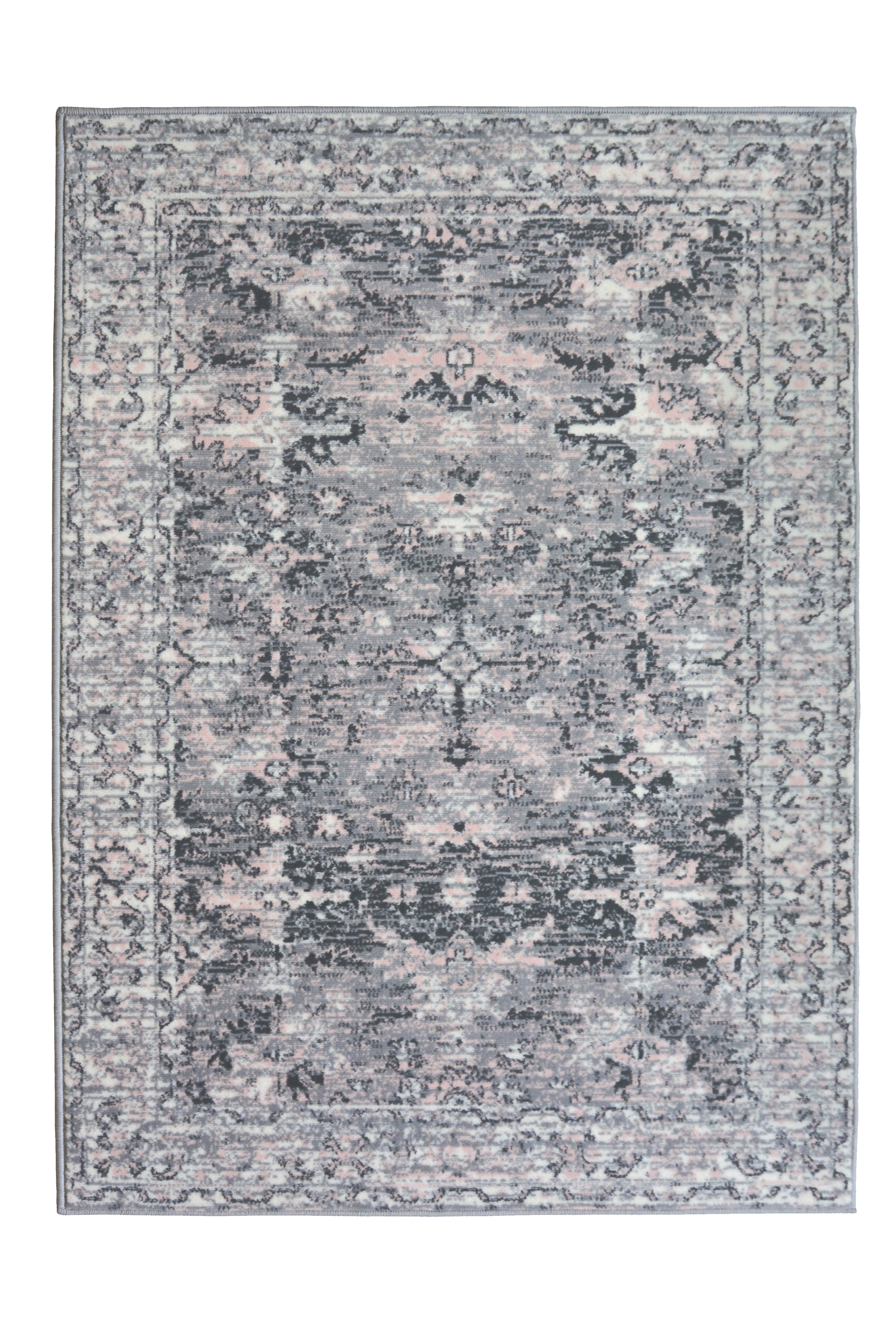 Maestro New Traditional Rug – Grey/Pink & Natural