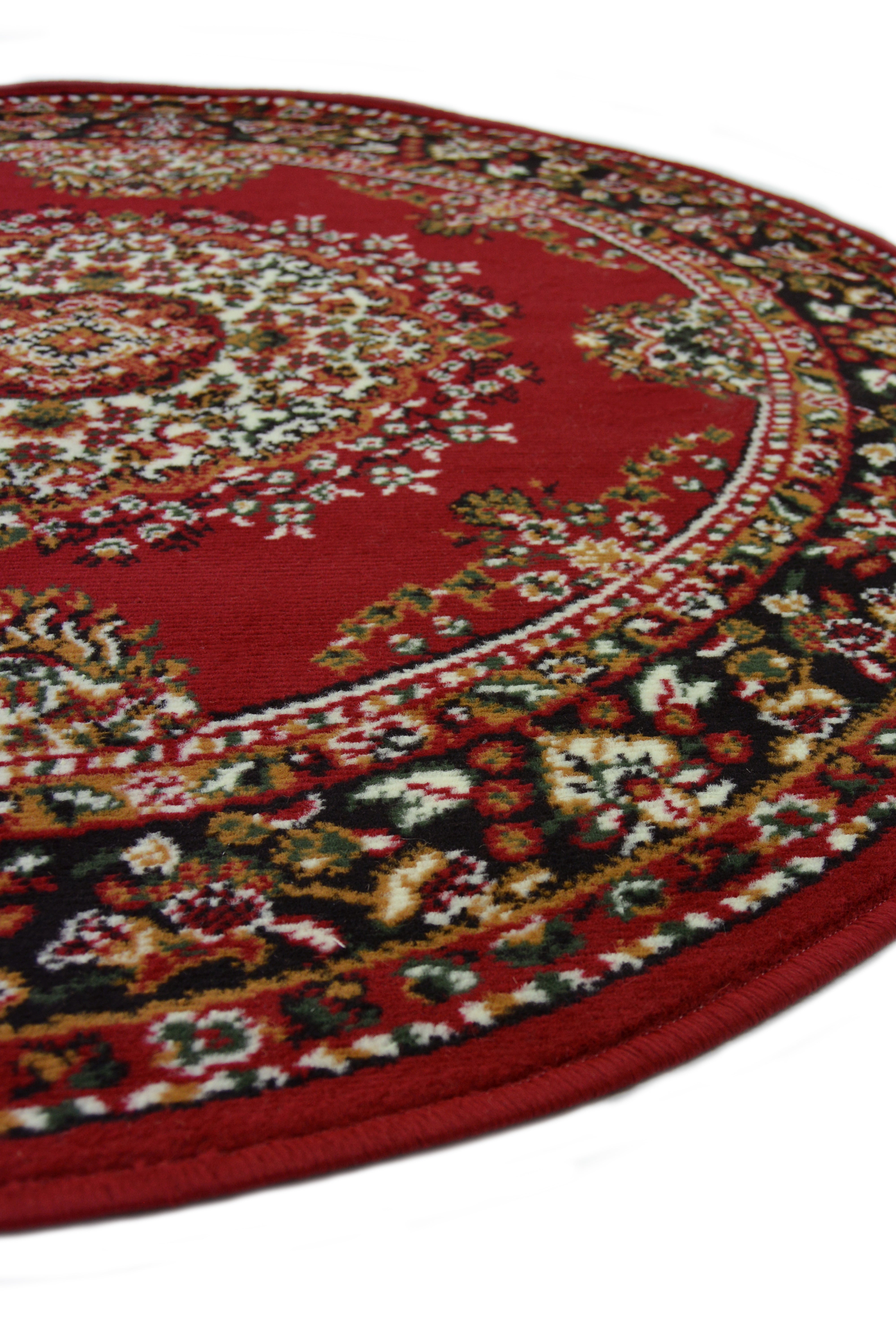Maestro Traditional Rug – Red & Grey, Multiple Sizes, Hard-Wearing Polypropylene