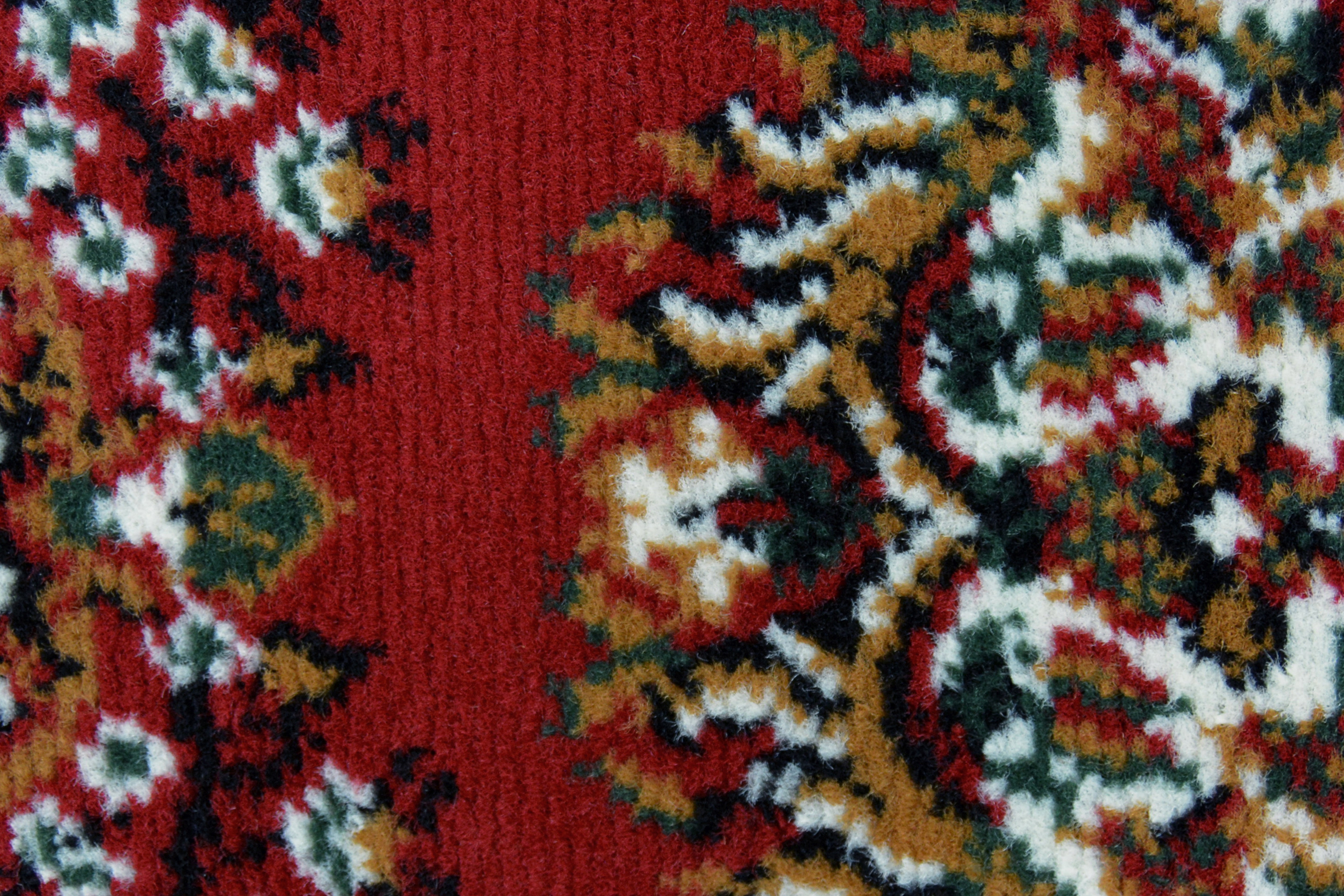 Maestro Traditional Rug – Red & Grey, Multiple Sizes, Hard-Wearing Polypropylene