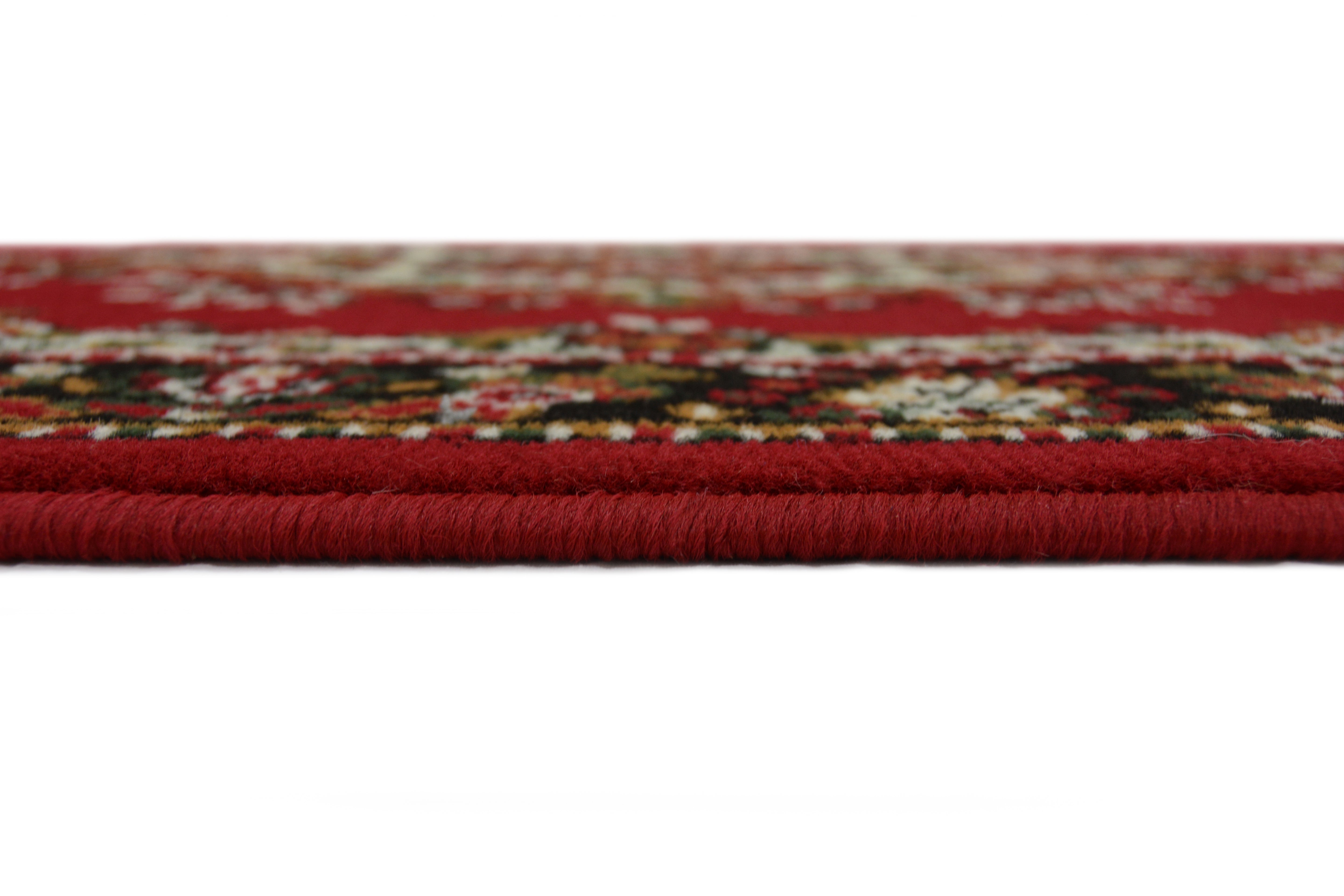 Maestro Traditional Rug – Red & Grey, Multiple Sizes, Hard-Wearing Polypropylene