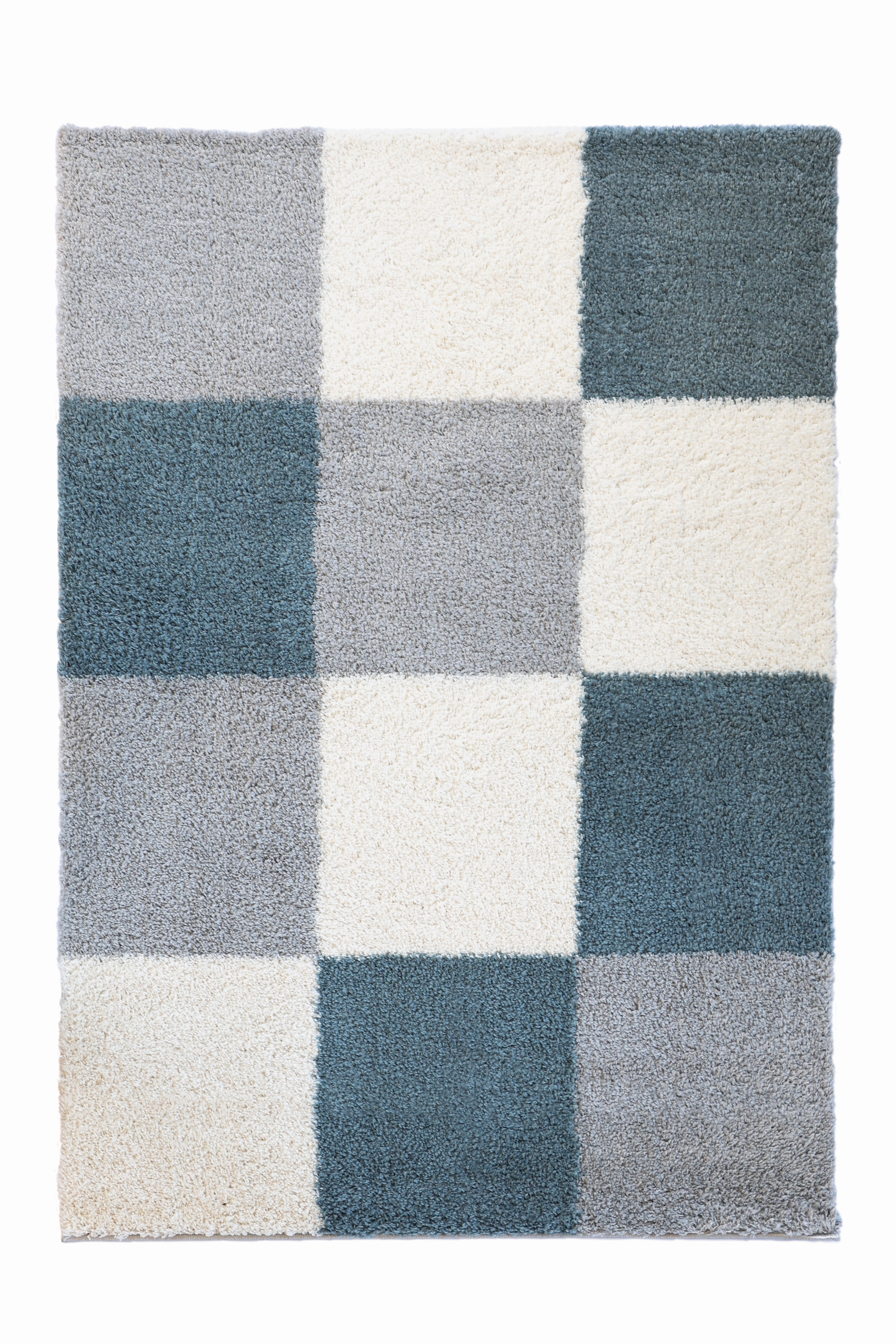 SNUG Blocks - Modern Checkered Shaggy Rug