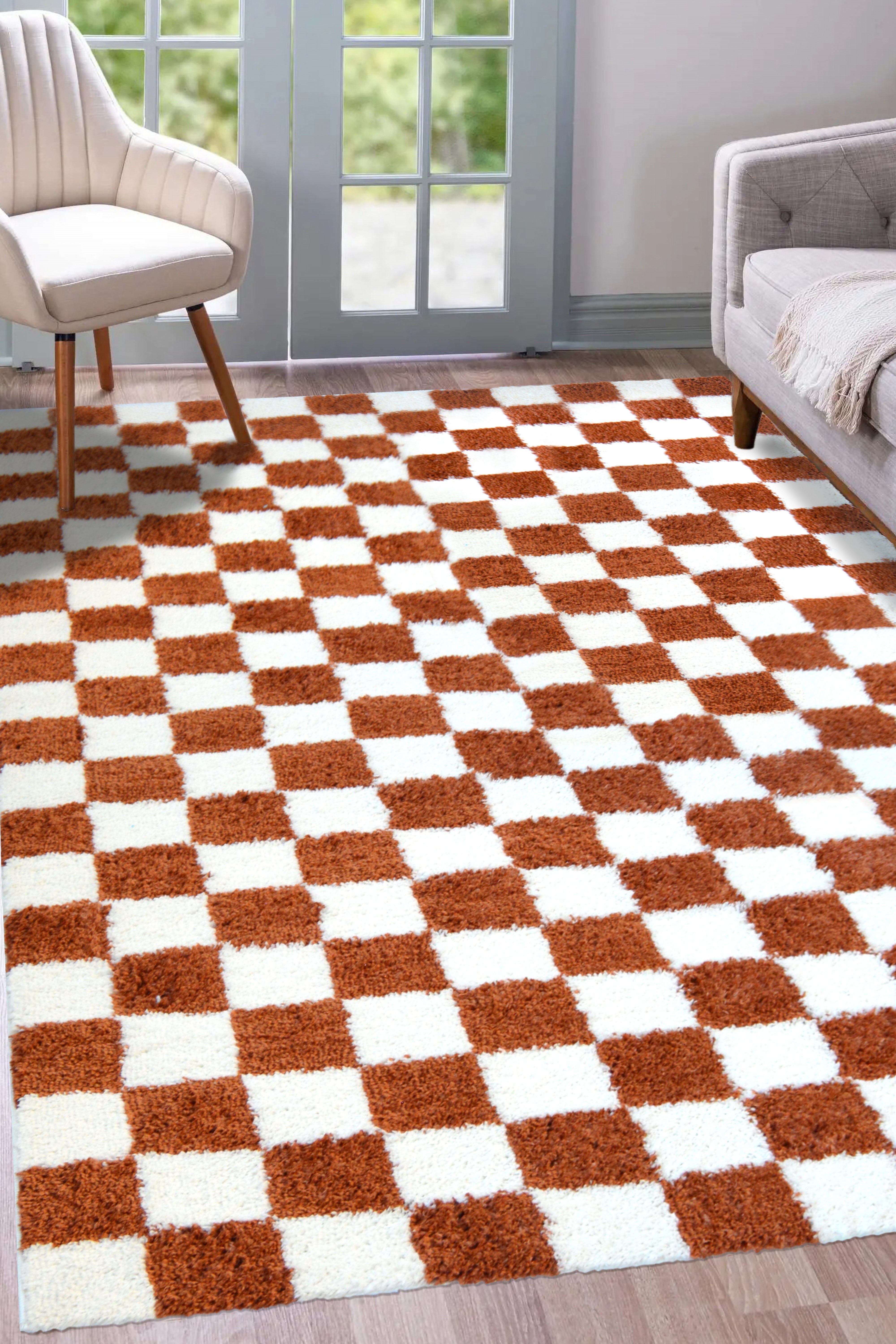 SNUG Checks - Checkerboard Style Shaggy Rug
