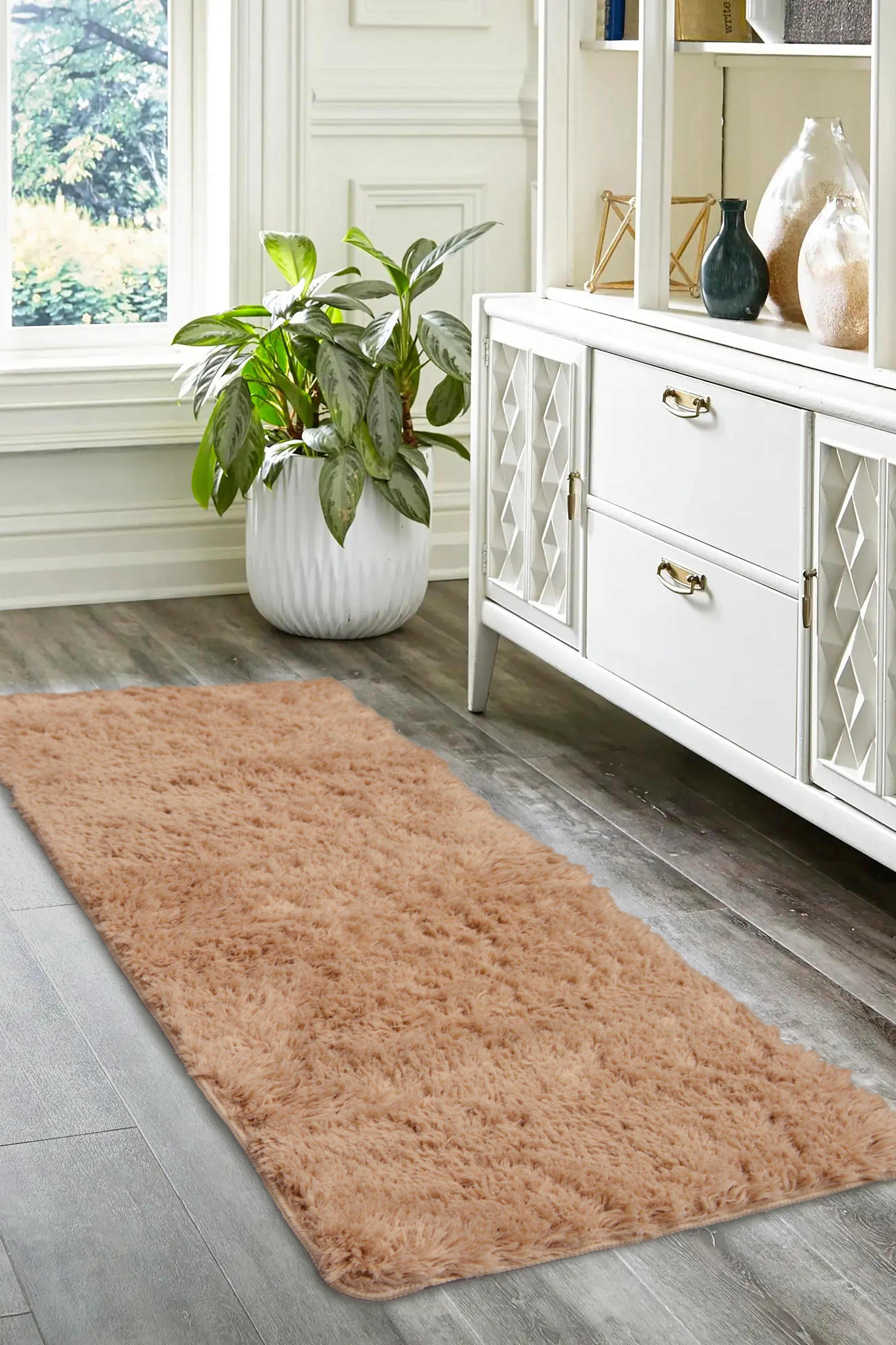 Soft Washable Elegance - Cozy Rugs in Ivory, Champagne, Grey & Pink