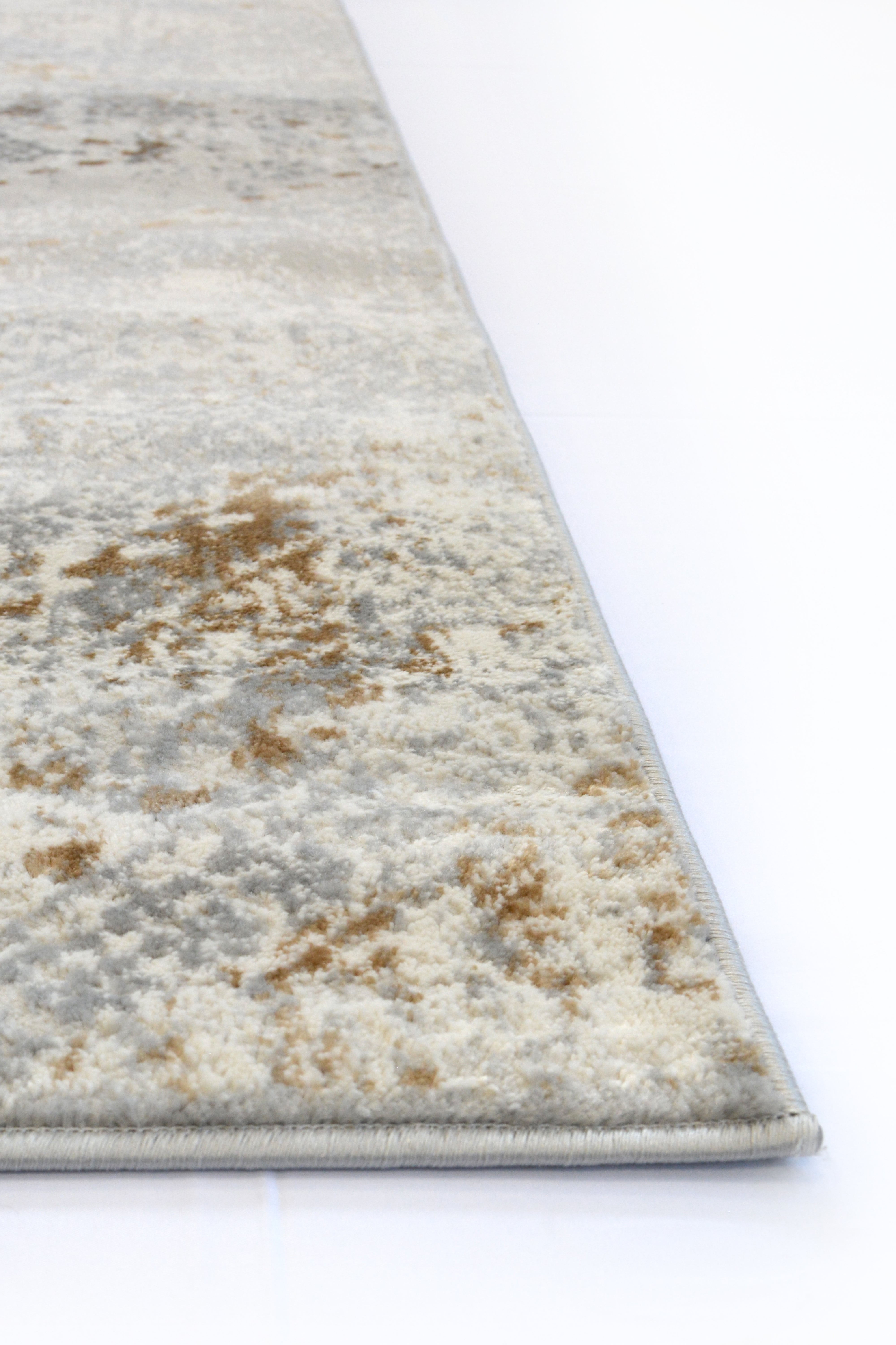 Abstract Burst - Grey & Ochre Rug for Chic Living Spaces