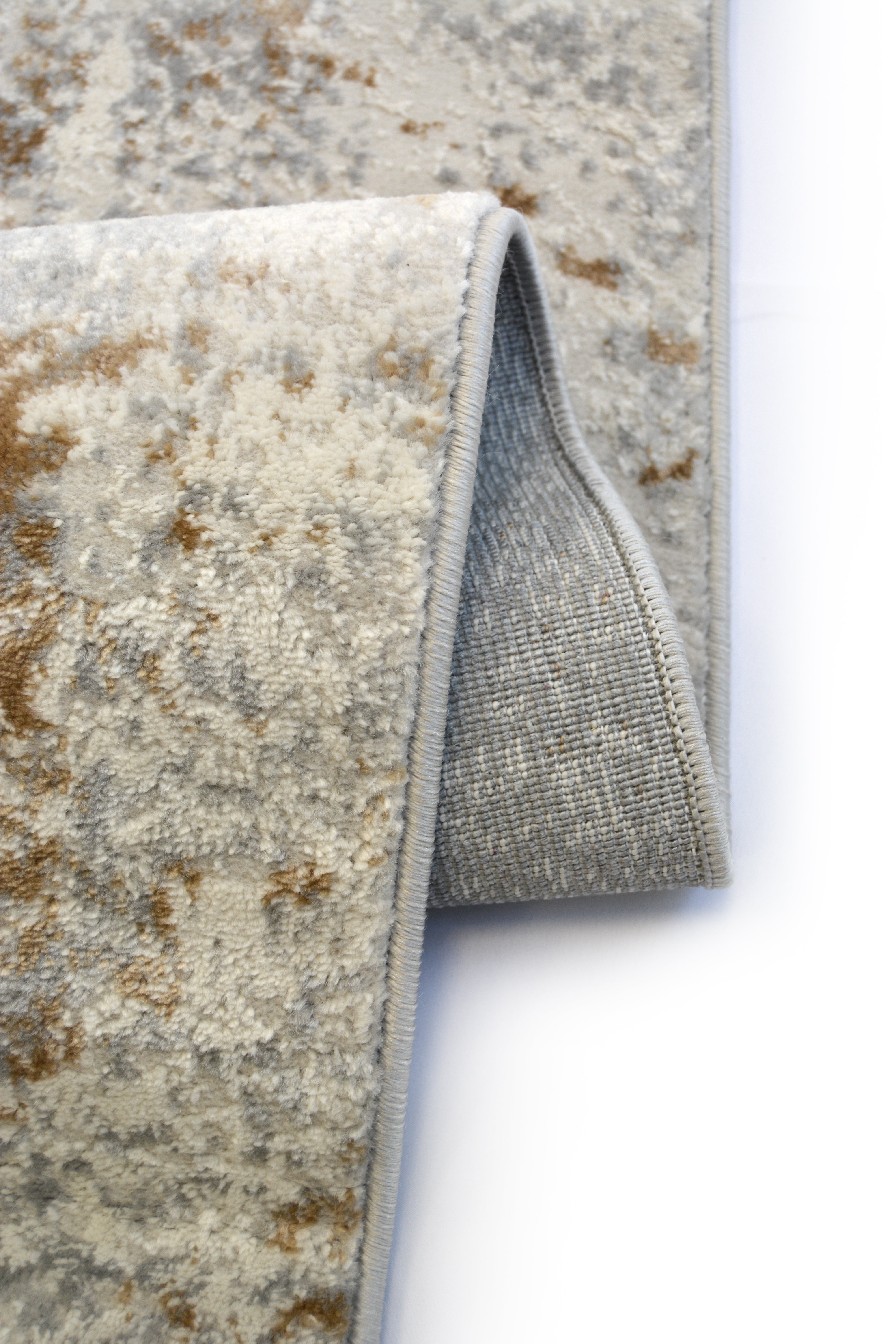 Abstract Burst - Grey & Ochre Rug for Chic Living Spaces