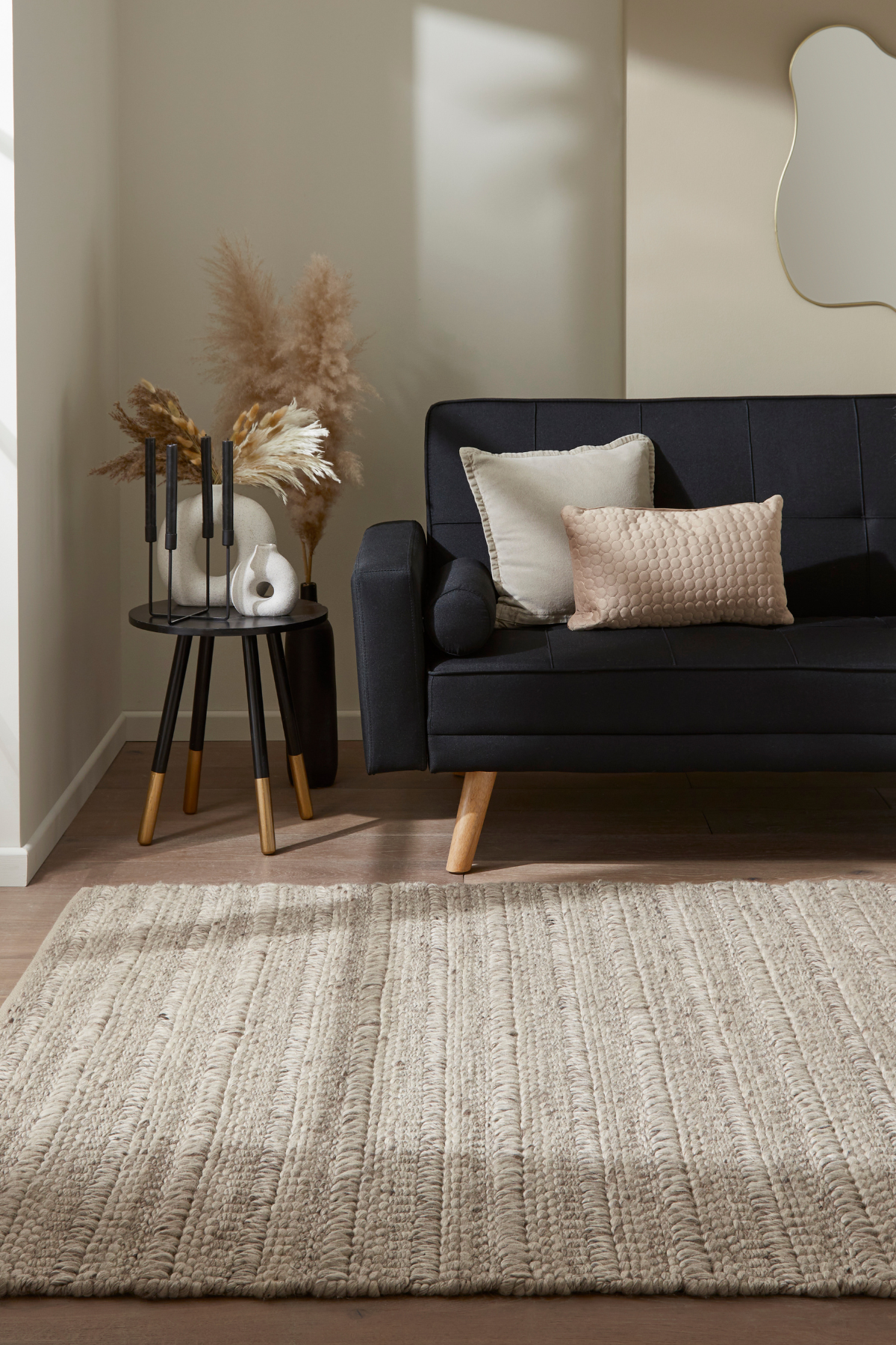 Savannah Textured Elegance - Grey & Taupe Wool Rug for Cozy Spaces