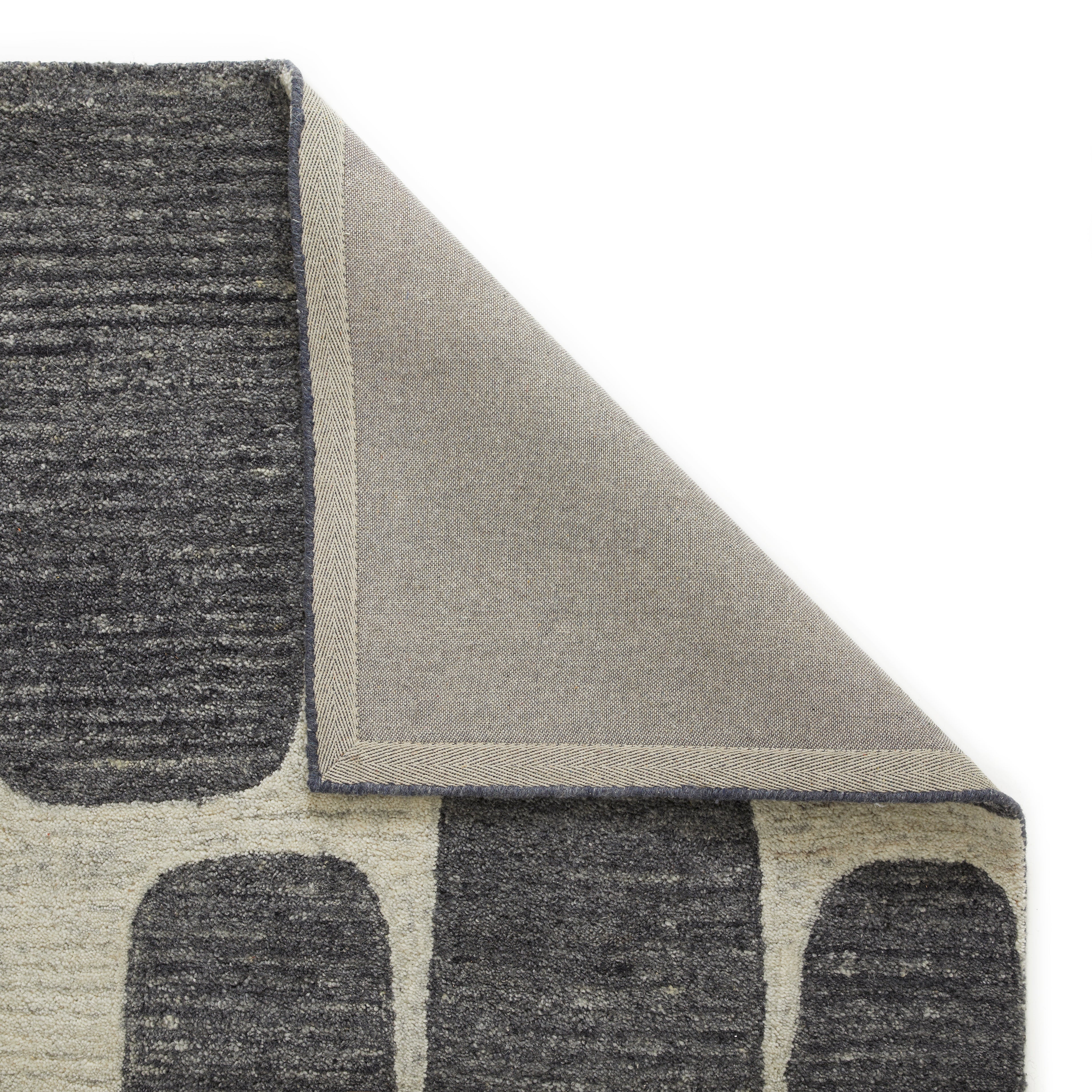 VISTA Retro - Cream/Charcoal Wool Rug for Modern Living