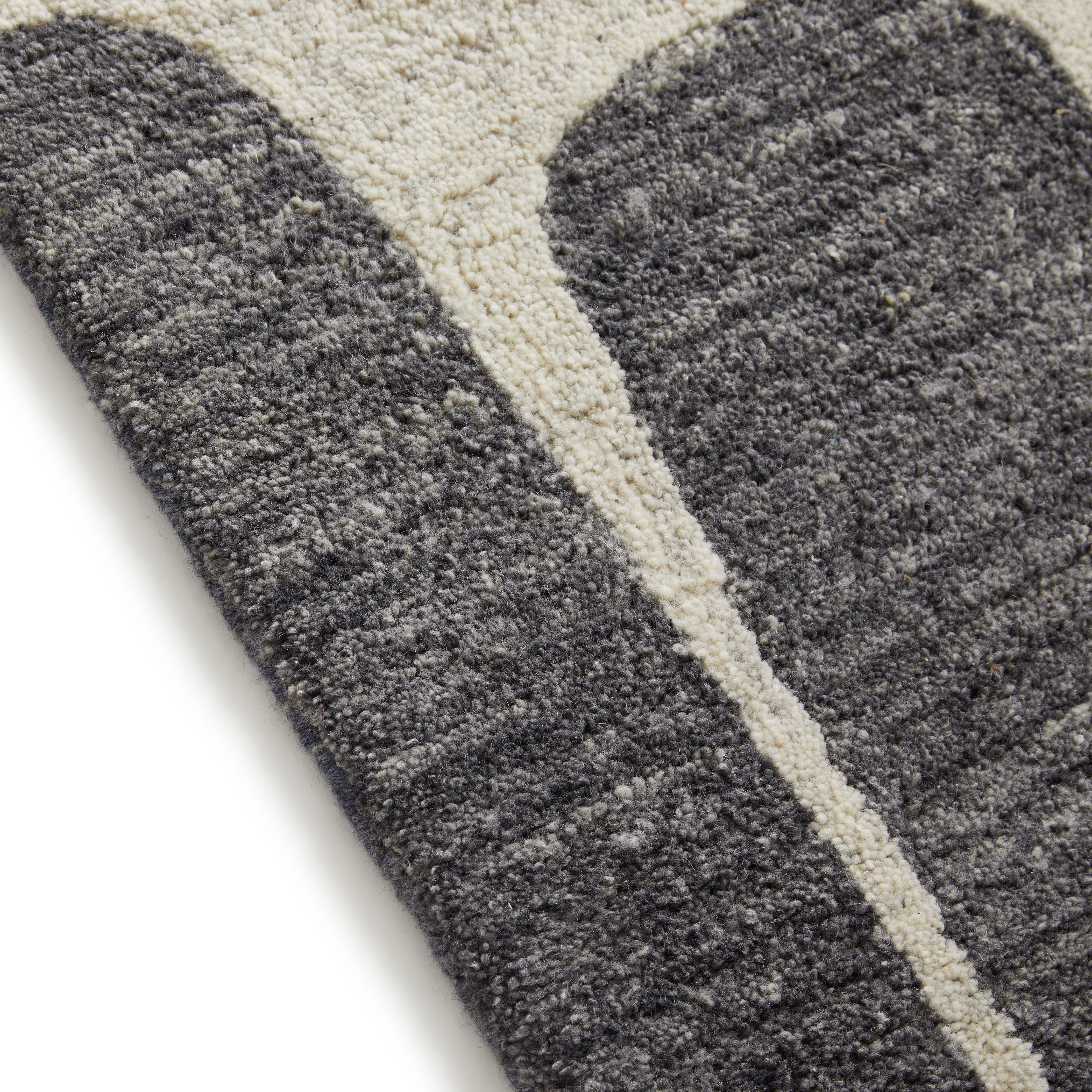 VISTA Retro - Cream/Charcoal Wool Rug for Modern Living