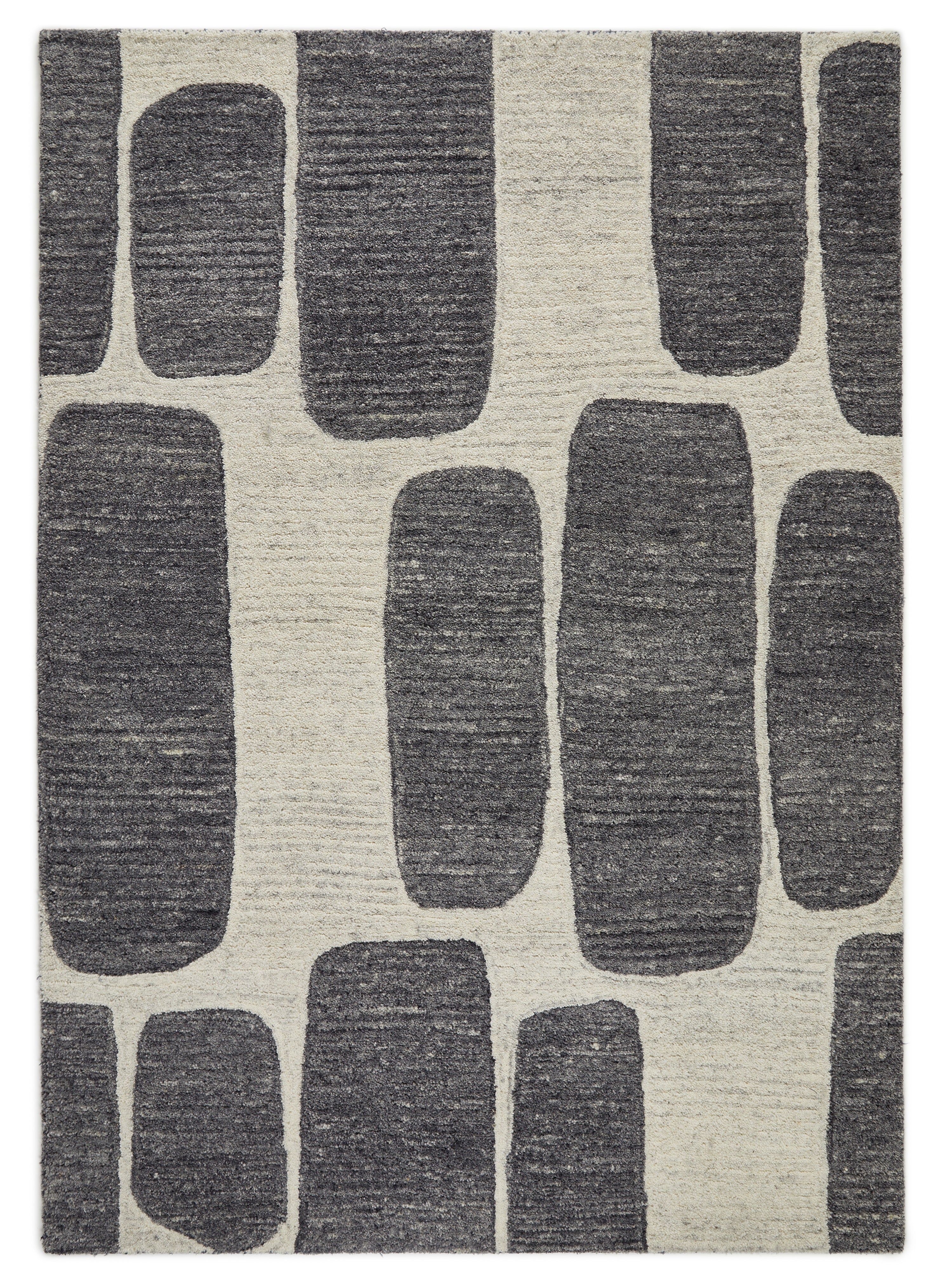 VISTA Retro - Cream/Charcoal Wool Rug for Modern Living