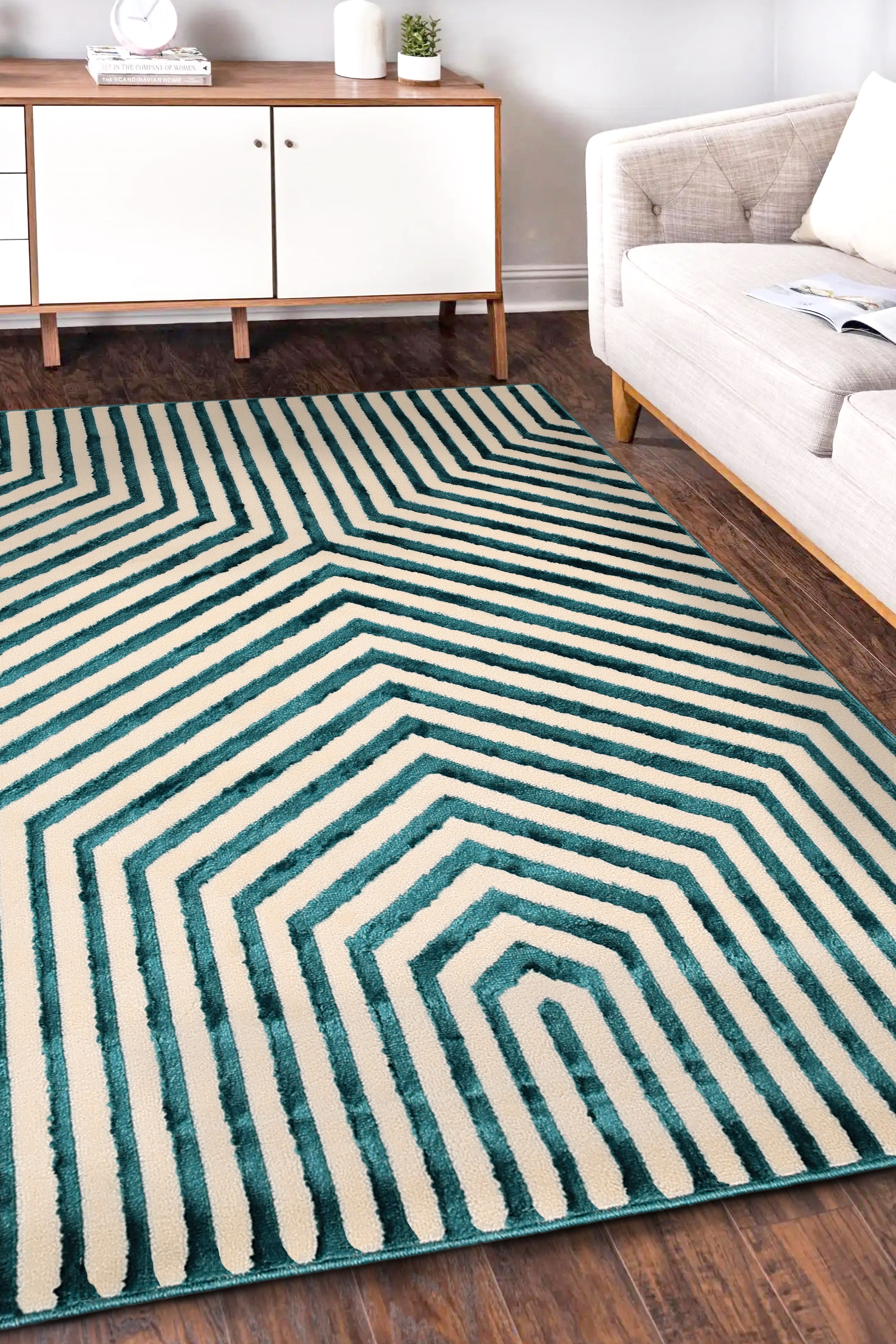 ZOE Elegance - Natural & Blue Rugs for Chic Living Spaces