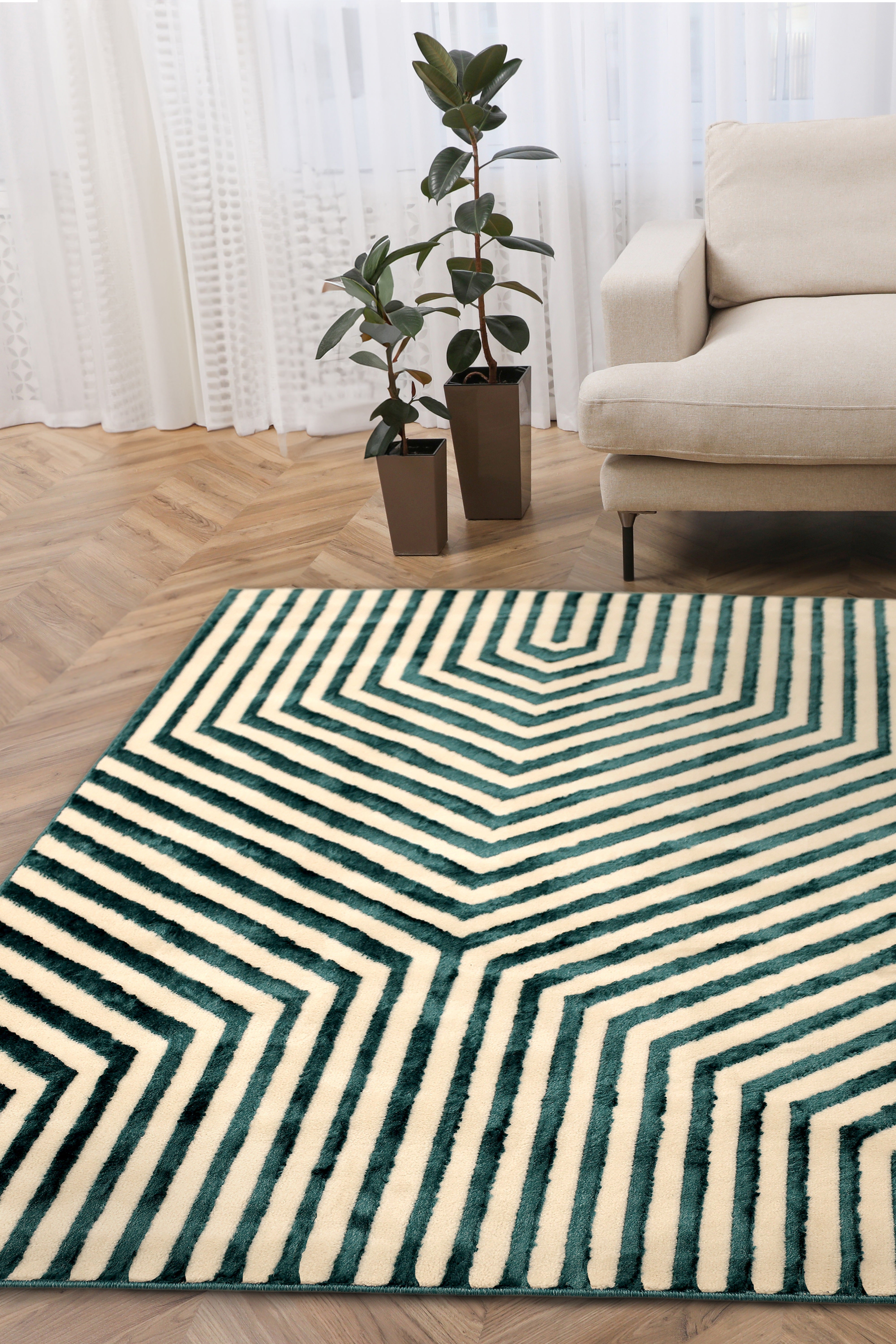 ZOE Elegance - Natural & Blue Rugs for Chic Living Spaces