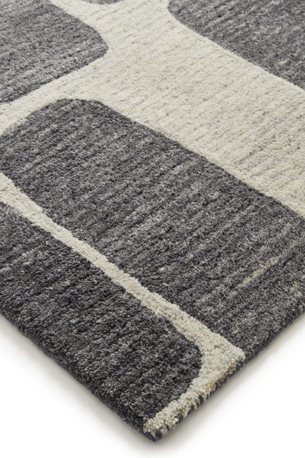VISTA Retro - Cream/Charcoal Wool Rug for Modern Living
