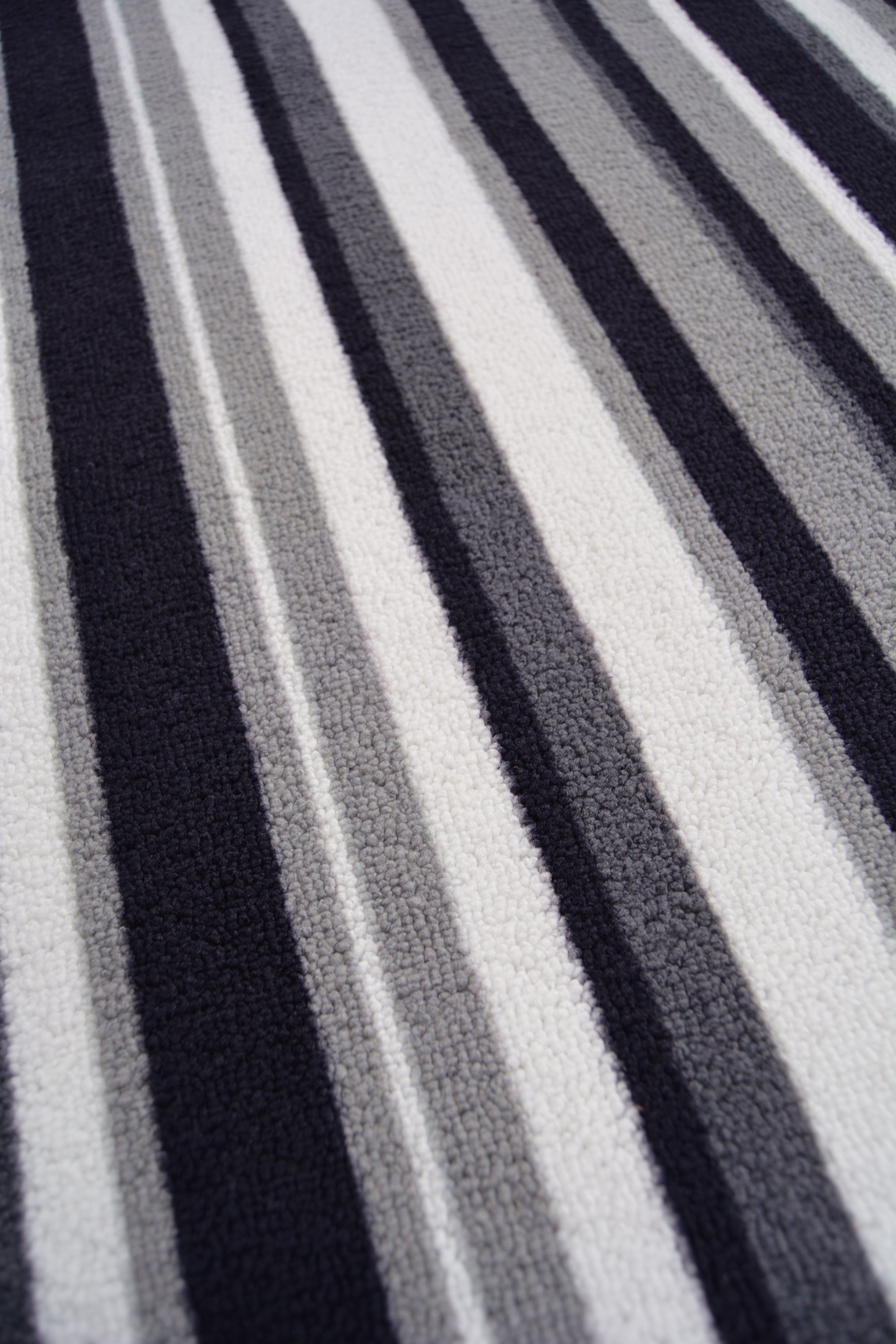 Deco Stripe Anthracite Runner Rug – Machine Washable, Non-Slip, 100% Recycled Polyester