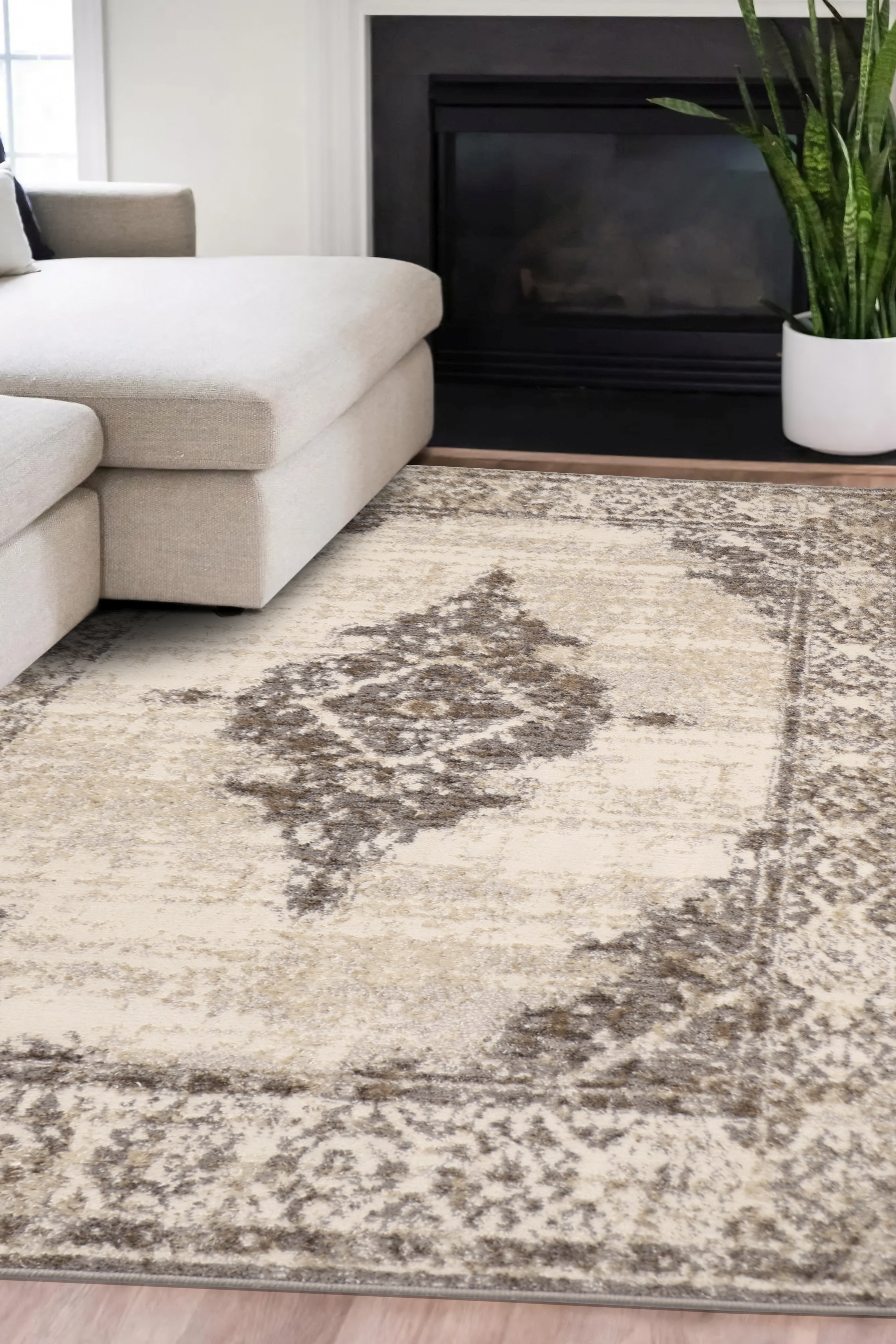 Cadiz Charm - Grey Modern Rug for Sophisticated Living Rooms