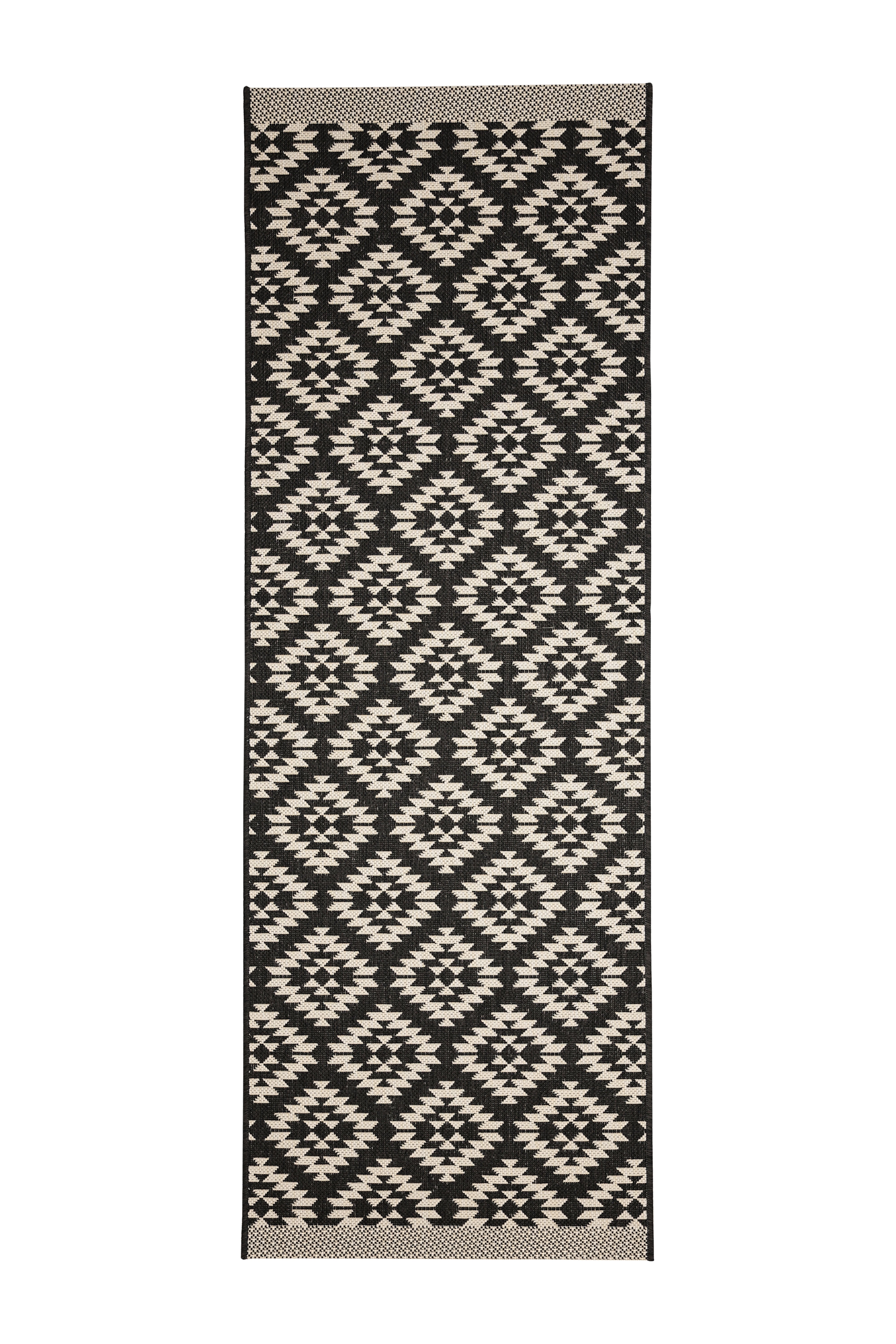 County Geneva - Geometric Rug in Black & Navy for Modern Homes