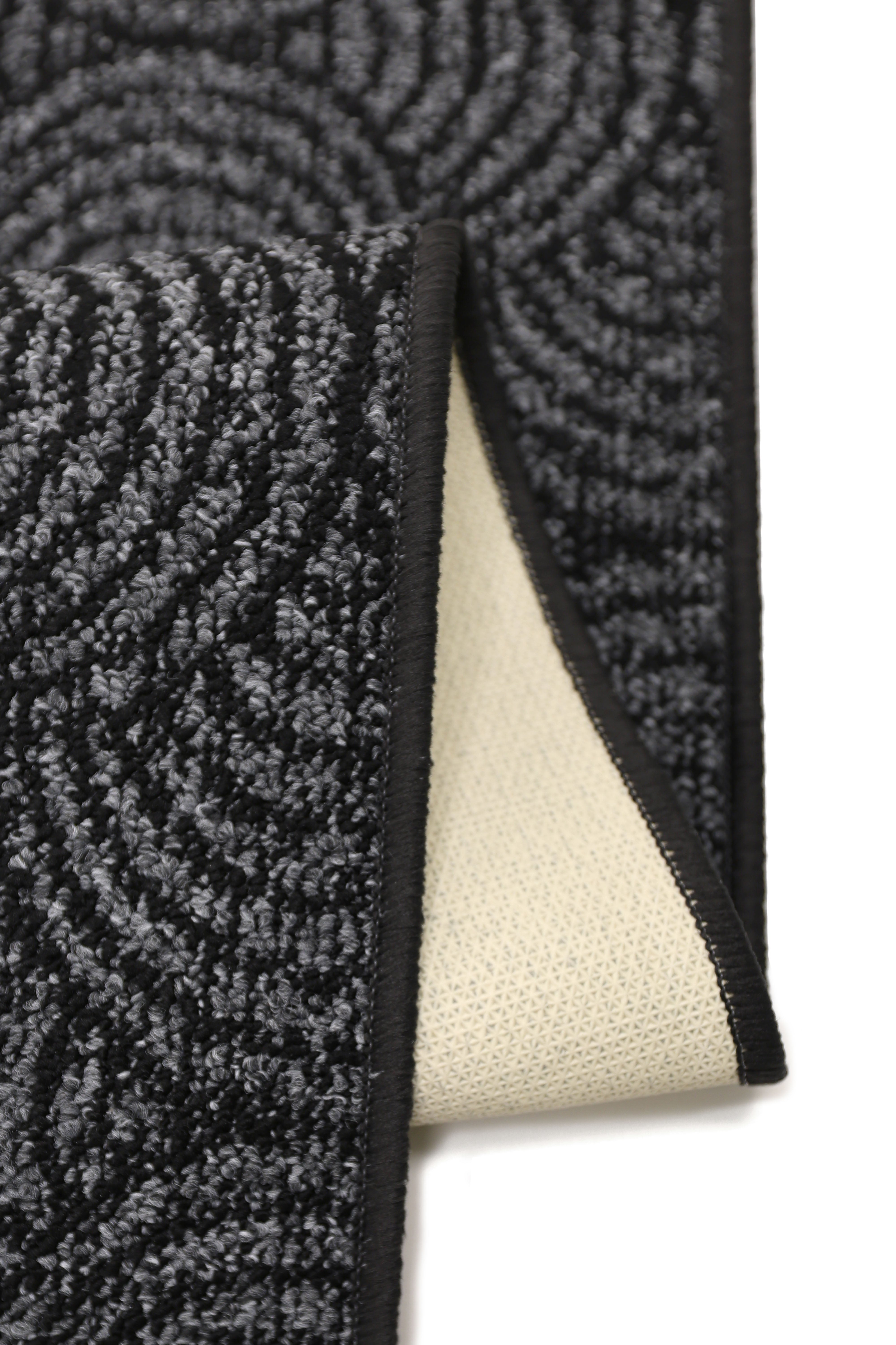 Geo Utility - Anthracite Geometric Runner for Modern Hallways