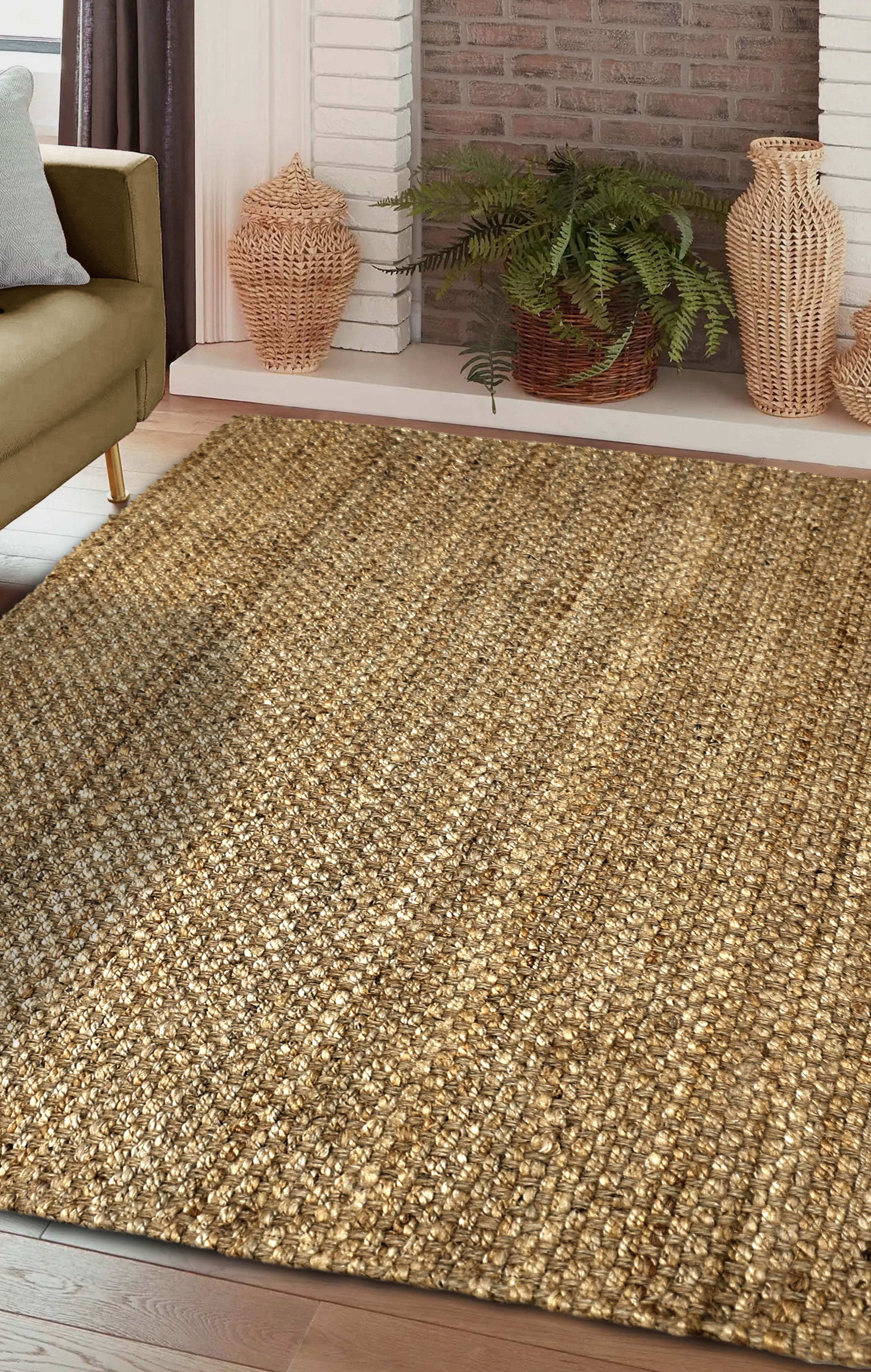 Natural Charm - Indian Jute Rug for Eco-Friendly Spaces