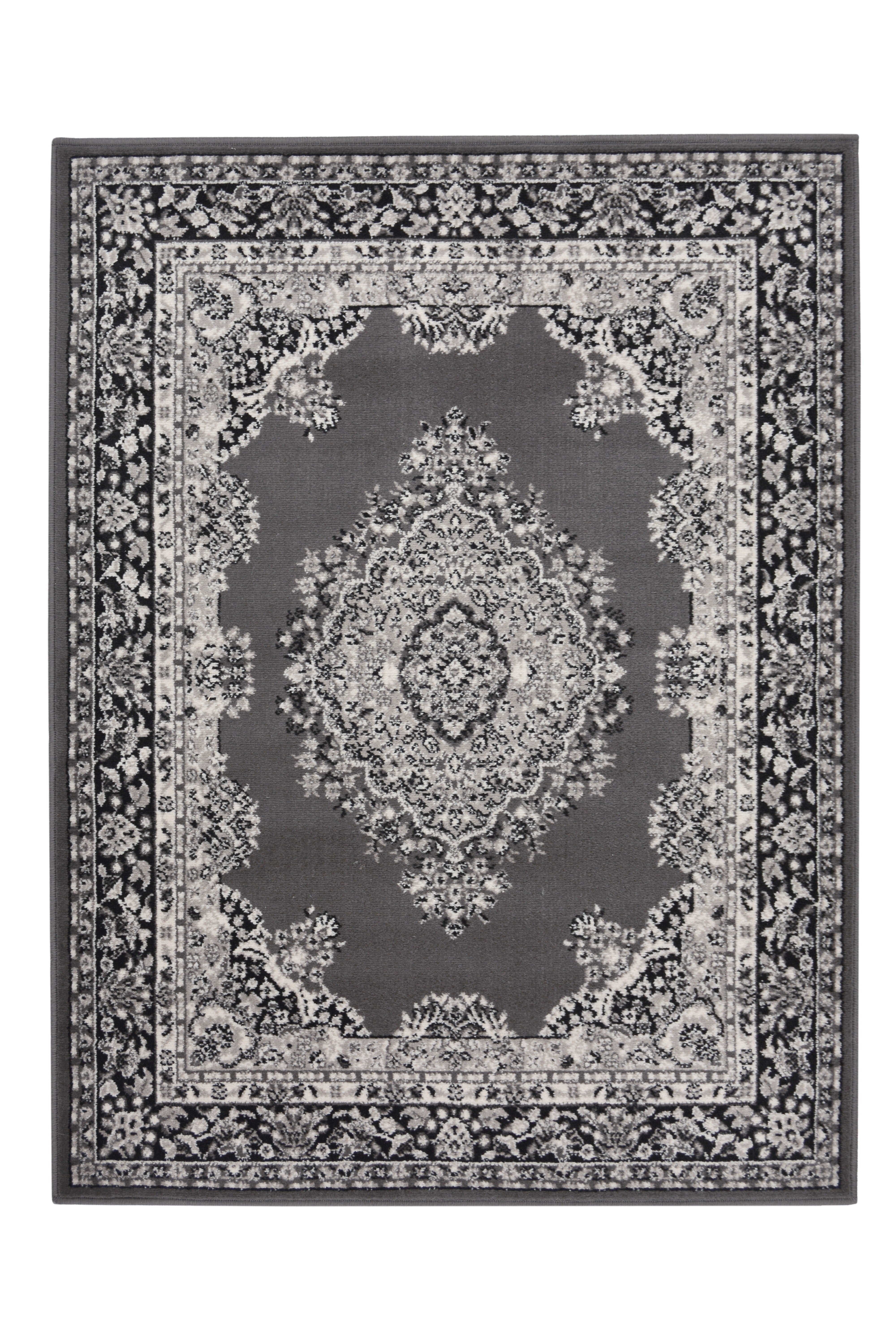 Maestro Traditional Rug – Red & Grey, Multiple Sizes, Hard-Wearing Polypropylene