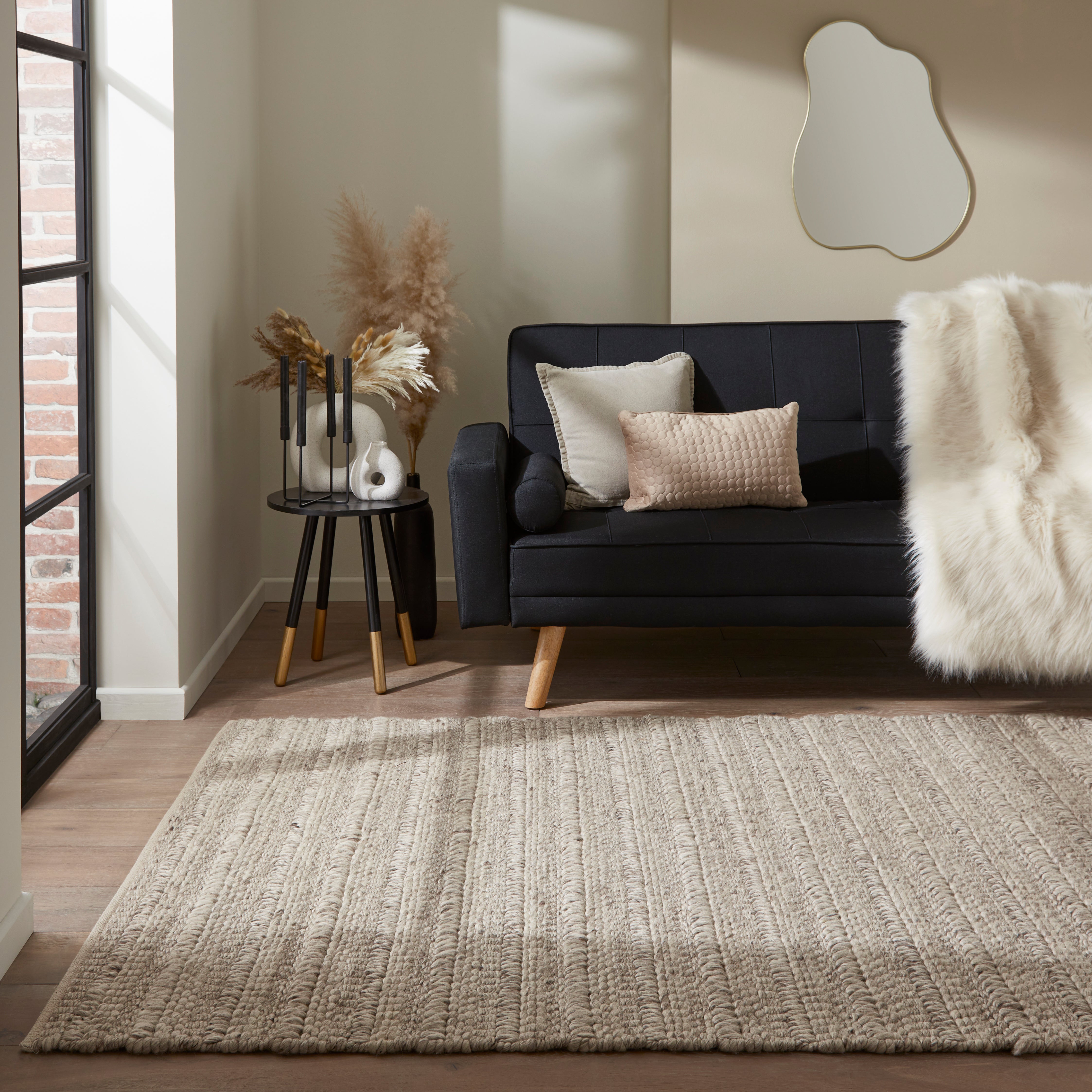 Savannah Textured Elegance - Grey & Taupe Wool Rug for Cozy Spaces
