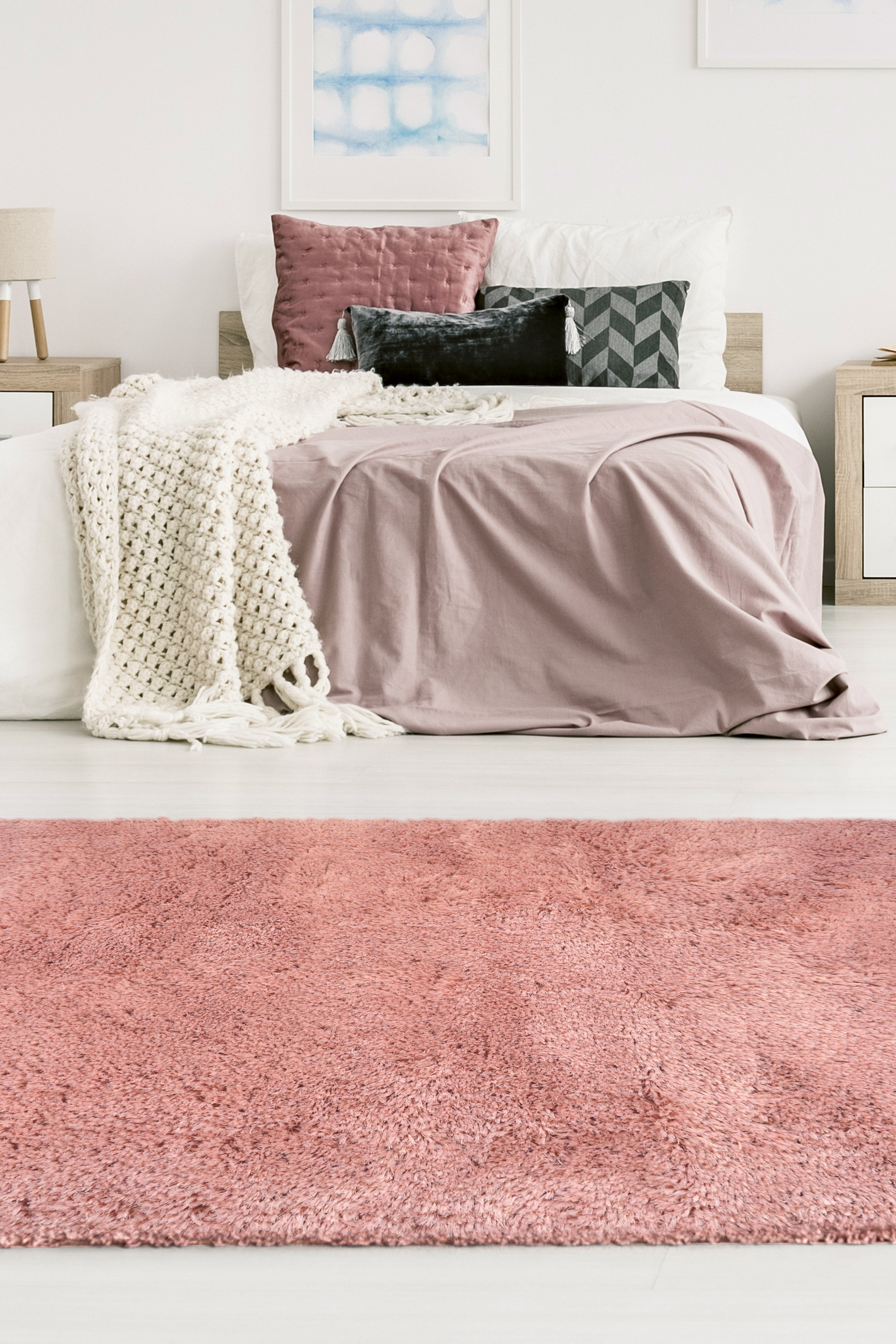 Soft Washable Elegance - Cozy Rugs in Ivory, Champagne, Grey & Pink