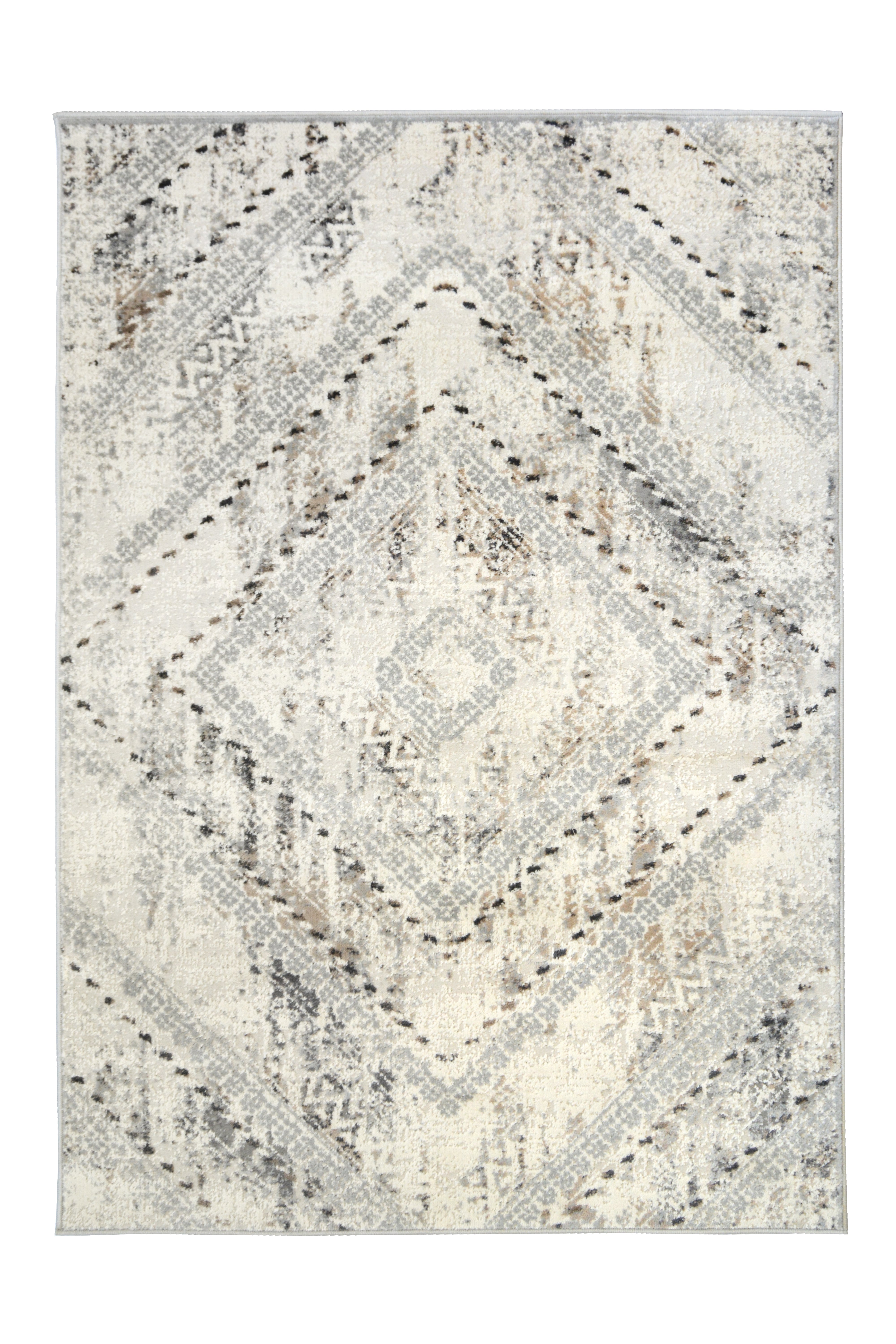 Abstract Burst - Grey & Ochre Rug for Chic Living Spaces