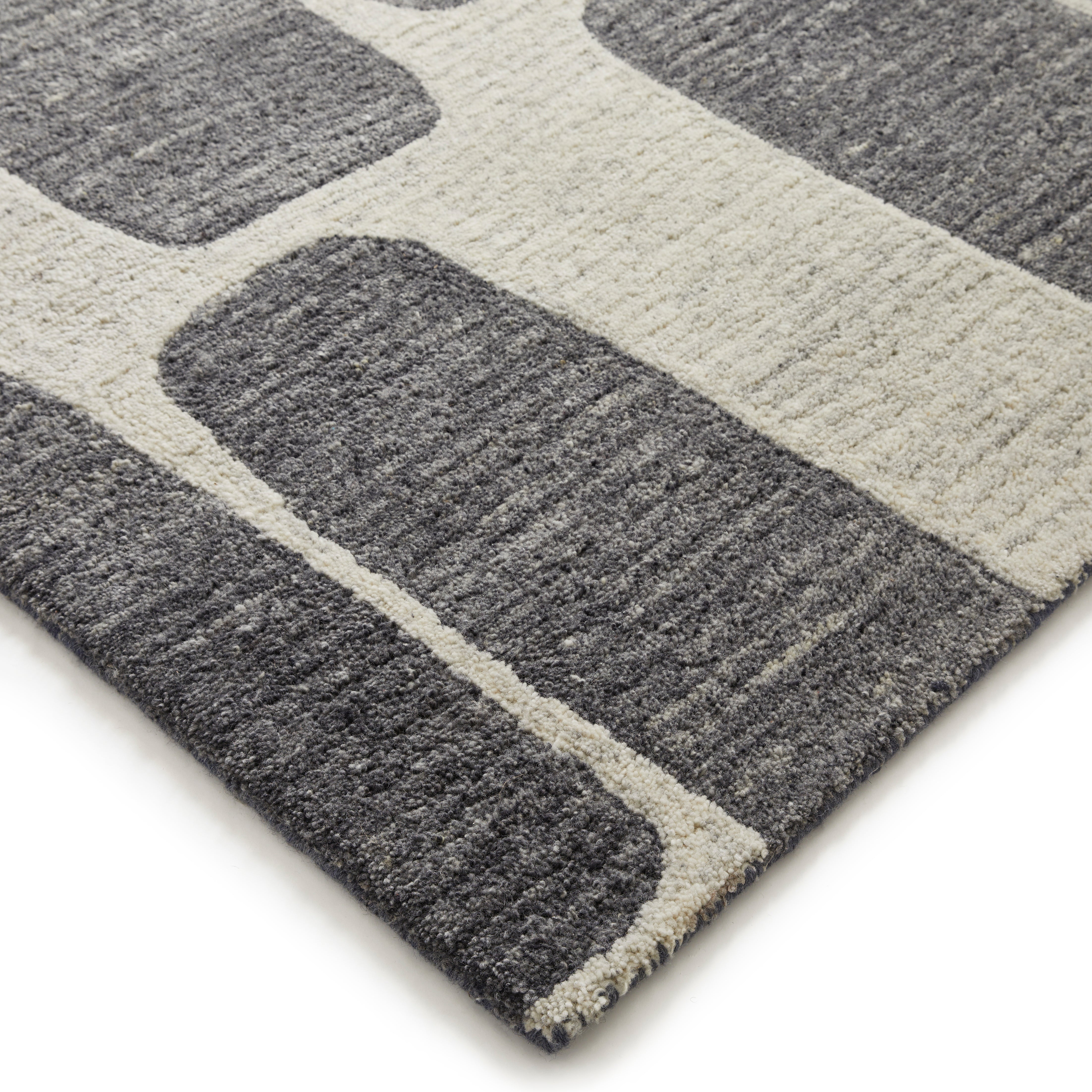 VISTA Retro - Cream/Charcoal Wool Rug for Modern Living