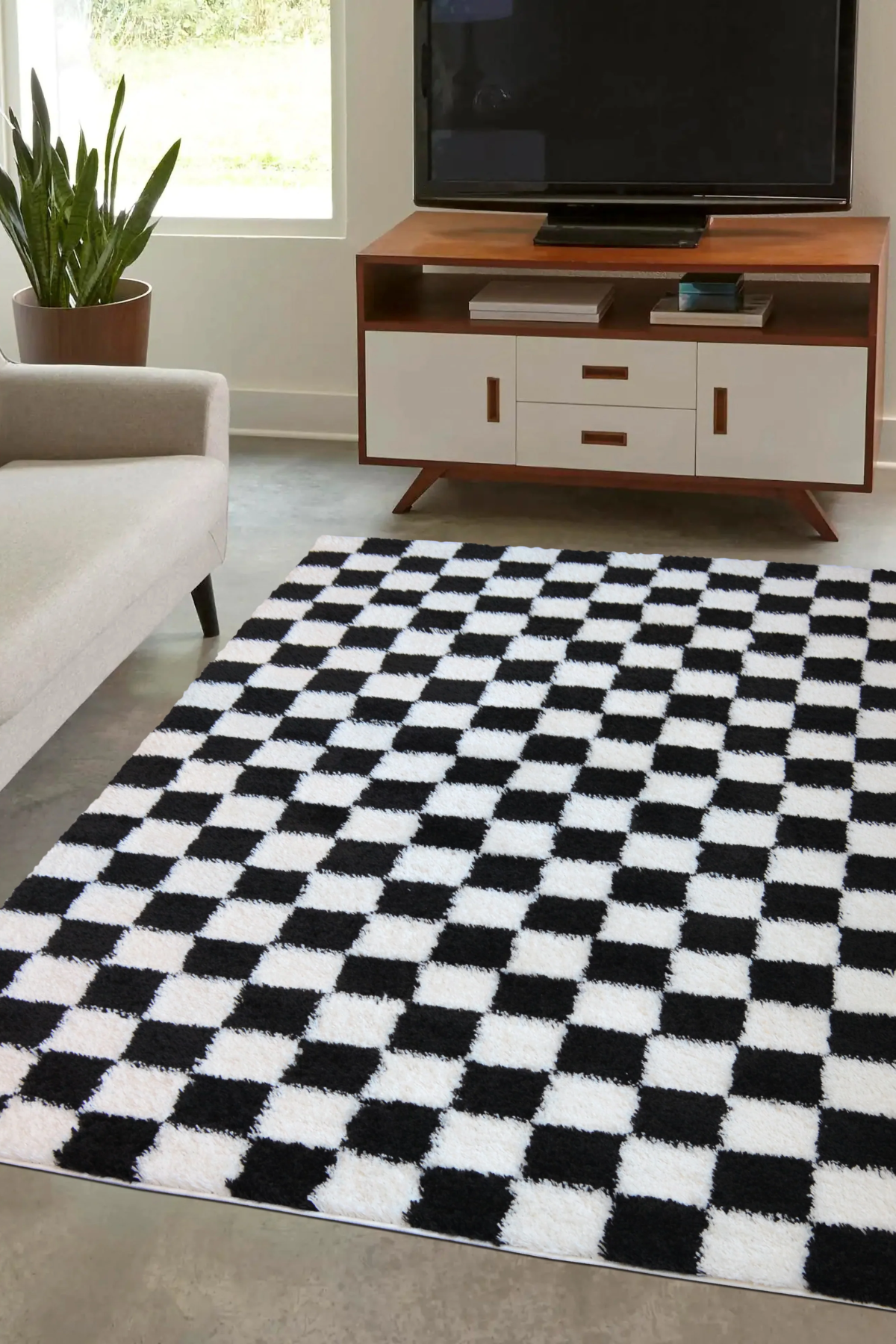 SNUG Checks - Checker Board Style Shaggy Rug